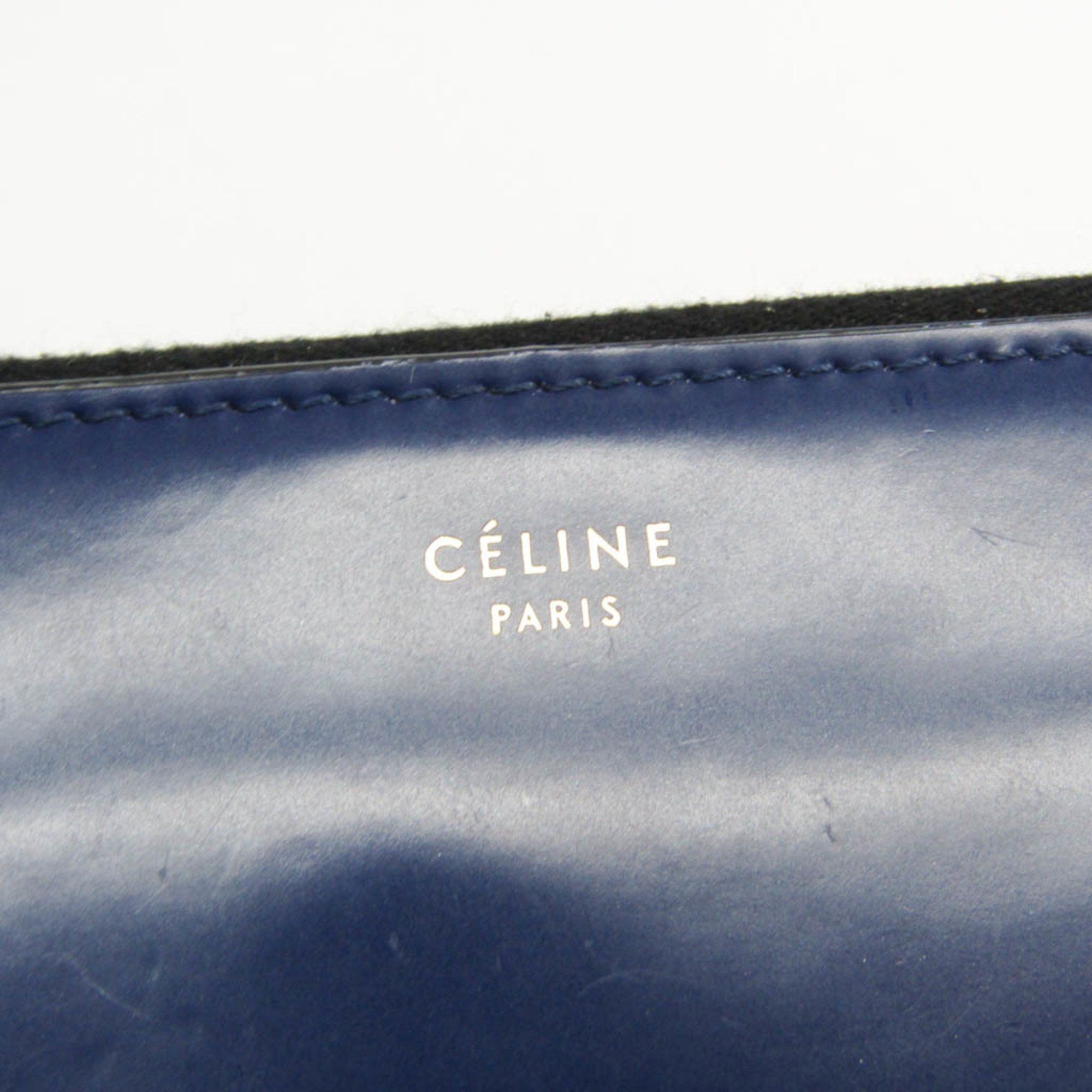 Celine Celine Women's Pasted Leather Long Wallet (bi-fold) Navy Size ONE SIZE - 10 Thumbnail