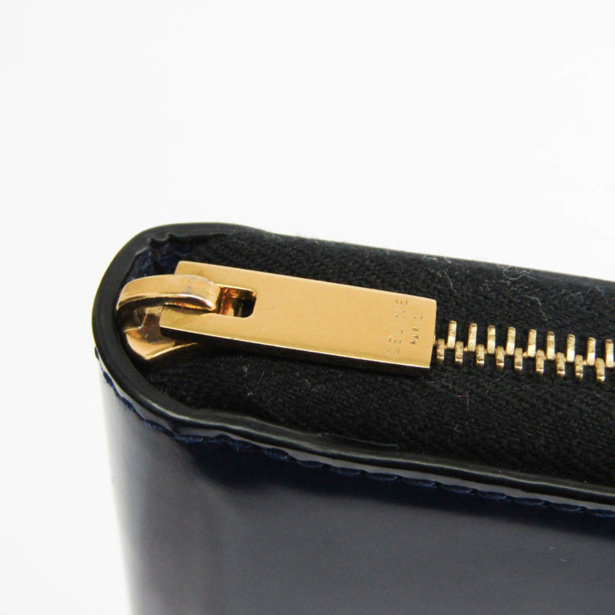 Celine Celine Women's Pasted Leather Long Wallet (bi-fold) Navy Size ONE SIZE - 9 Thumbnail