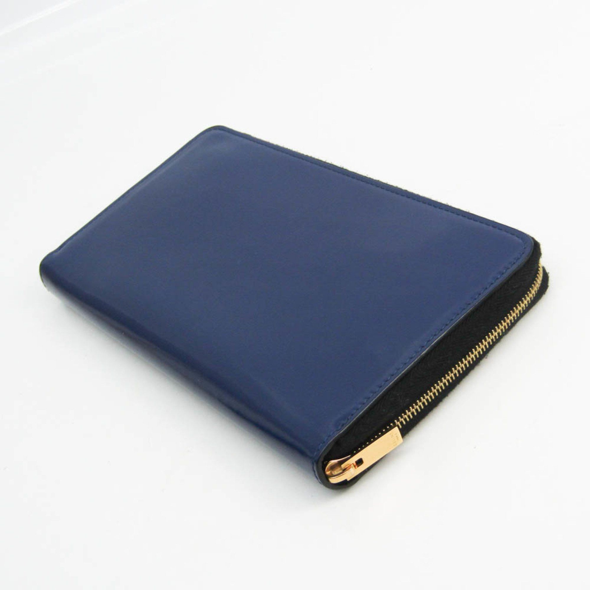Celine Celine Women's Pasted Leather Long Wallet (bi-fold) Navy Size ONE SIZE - 2 Thumbnail