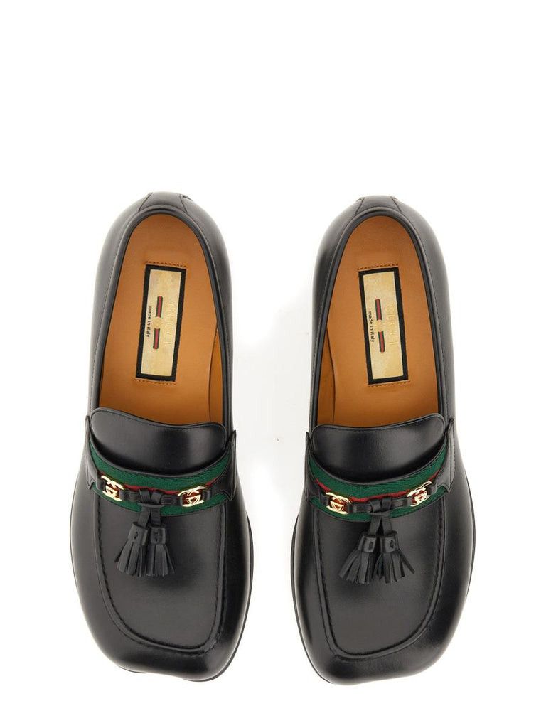 Gucci Loafers with Interlocking G and Tassels in Smooth Leather Size US 11 / EU 44 - 2 Thumbnail