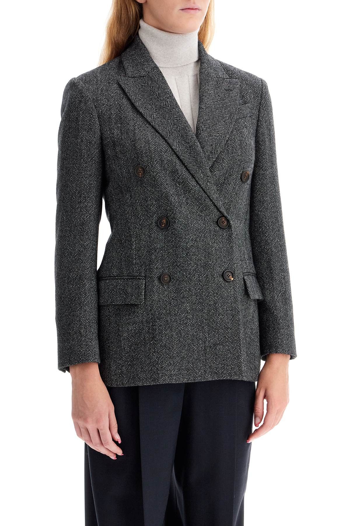 Brunello Cucinelli BRUNELLO CUCINELLI "Chevron Wool Carded Techno Jacket" Size S / US 4 / IT 40 - 2 Thumbnail