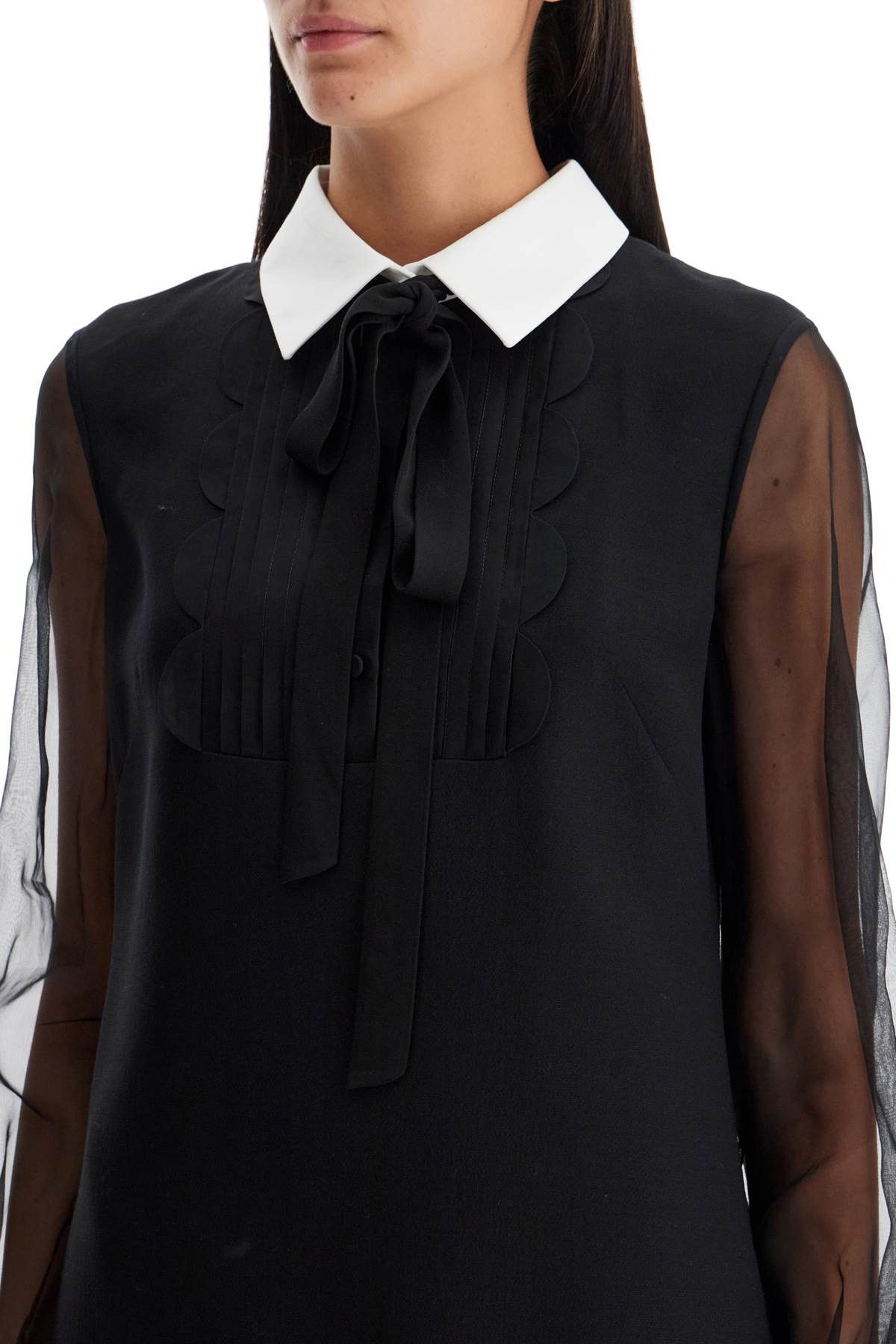 Valentino VALENTINO GARAVANI "Mini Dress In Crepe Couture Size S / US 4 / IT 40 - 4 Thumbnail