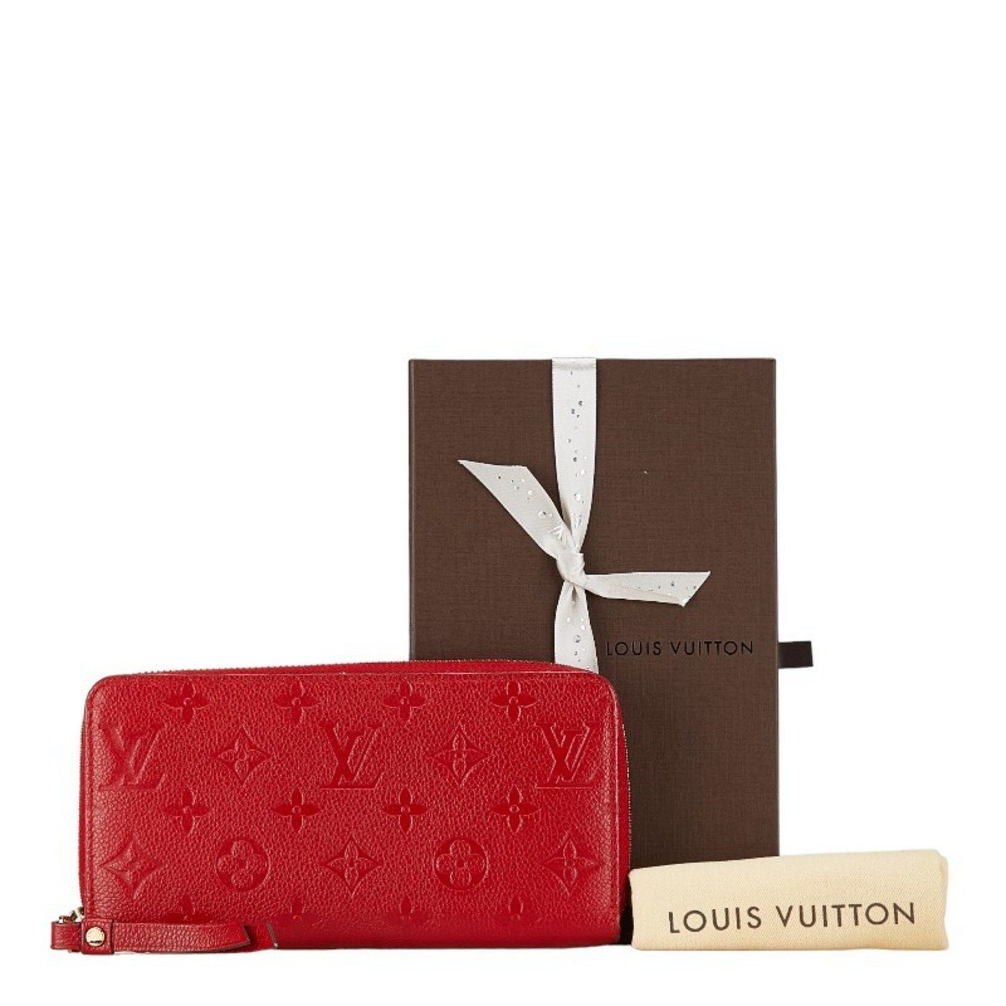 Louis Vuitton Louis Vuitton Monogram Empreinte Portefeuille Clemence Zippy Wallet Long M63698 Red Orian Leather Women's LOUIS VUITTON Size ONE SIZE - 10 Thumbnail