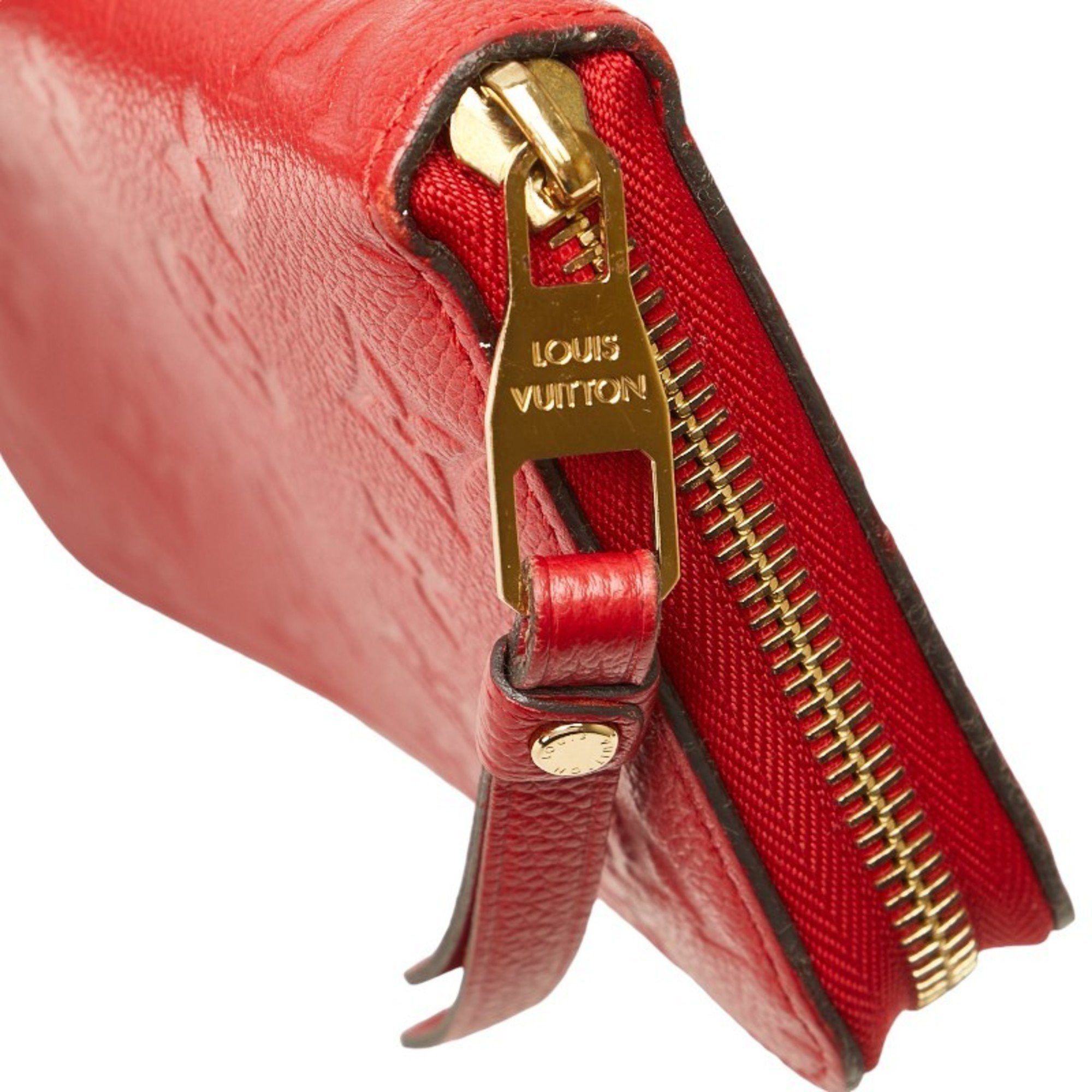 Louis Vuitton Louis Vuitton Monogram Empreinte Portefeuille Clemence Zippy Wallet Long M63698 Red Orian Leather Women's LOUIS VUITTON Size ONE SIZE - 5 Thumbnail