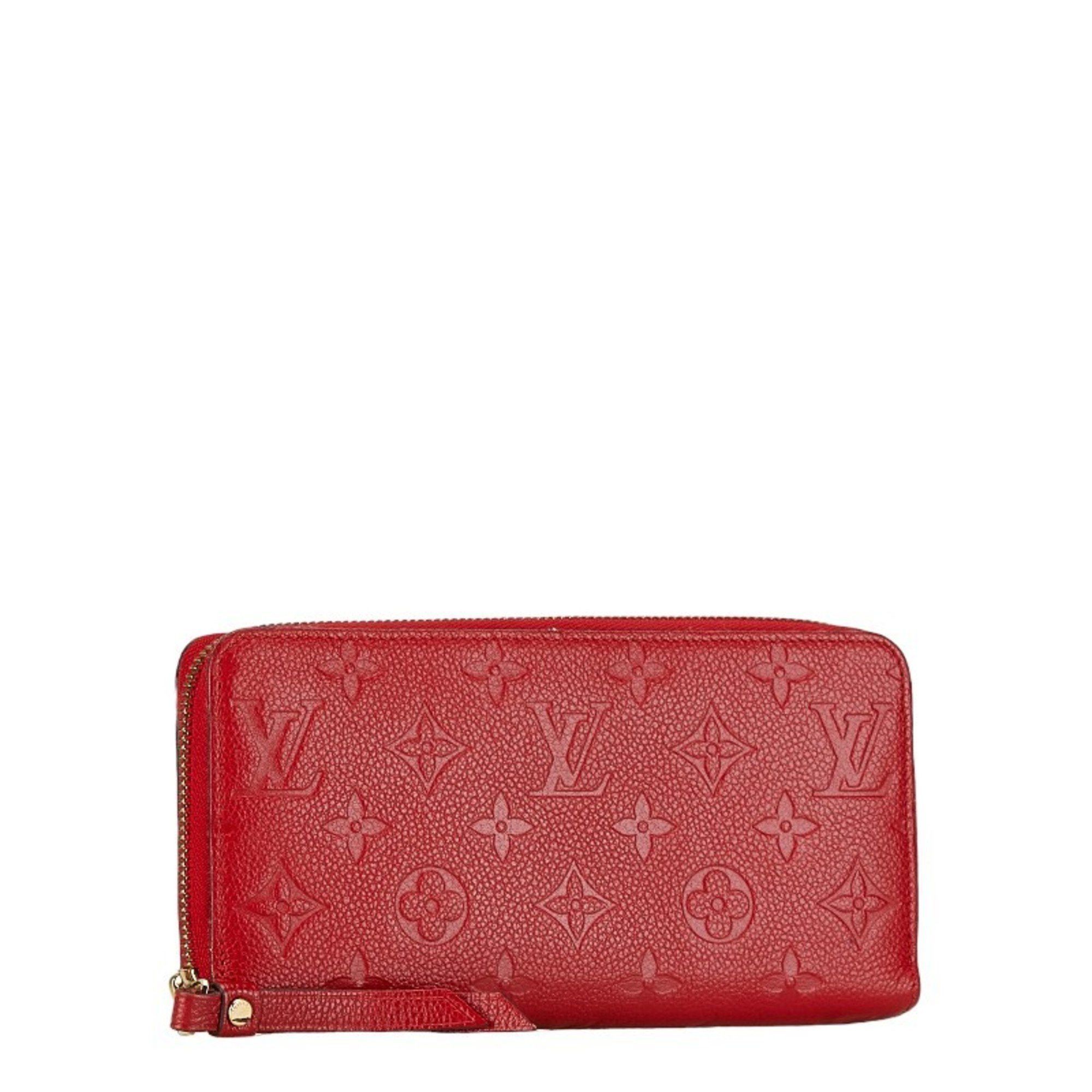 Louis Vuitton Louis Vuitton Monogram Empreinte Portefeuille Clemence Zippy Wallet Long M63698 Red Orian Leather Women's LOUIS VUITTON Size ONE SIZE - 2 Thumbnail