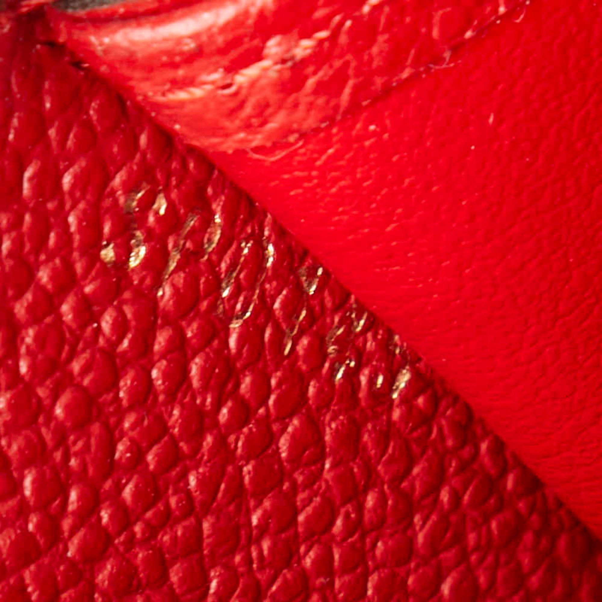 Louis Vuitton Louis Vuitton Monogram Empreinte Portefeuille Clemence Zippy Wallet Long M63698 Red Orian Leather Women's LOUIS VUITTON Size ONE SIZE - 9 Thumbnail