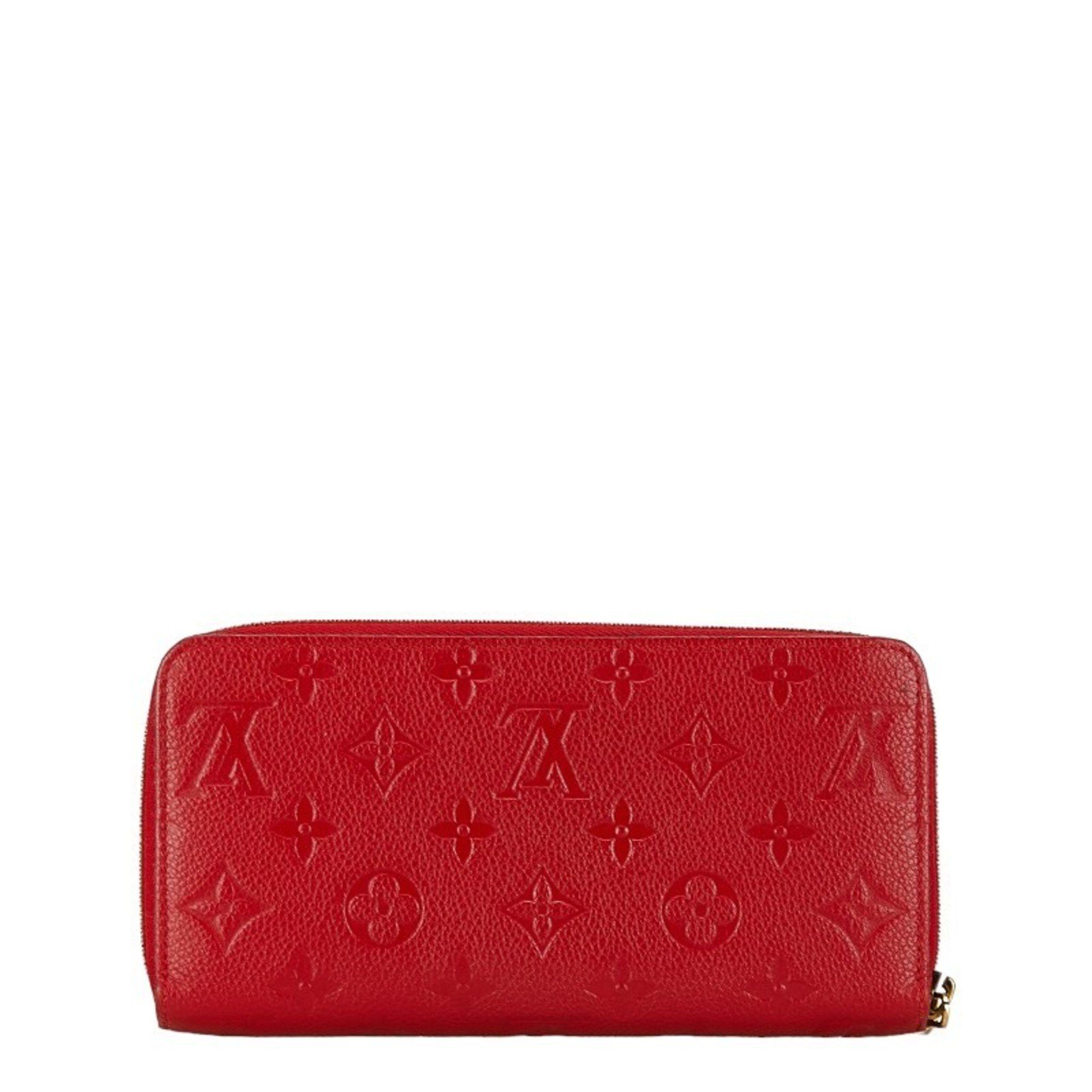 Louis Vuitton Louis Vuitton Monogram Empreinte Portefeuille Clemence Zippy Wallet Long M63698 Red Orian Leather Women's LOUIS VUITTON Size ONE SIZE - 3 Thumbnail