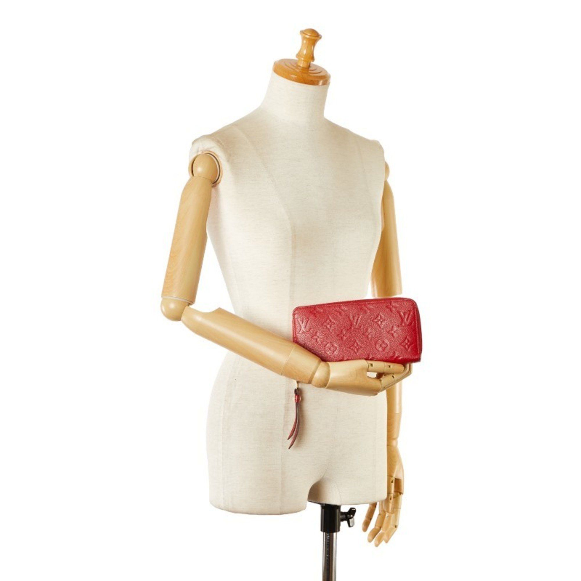 Louis Vuitton Louis Vuitton Monogram Empreinte Portefeuille Clemence Zippy Wallet Long M63698 Red Orian Leather Women's LOUIS VUITTON Size ONE SIZE - 11 Thumbnail