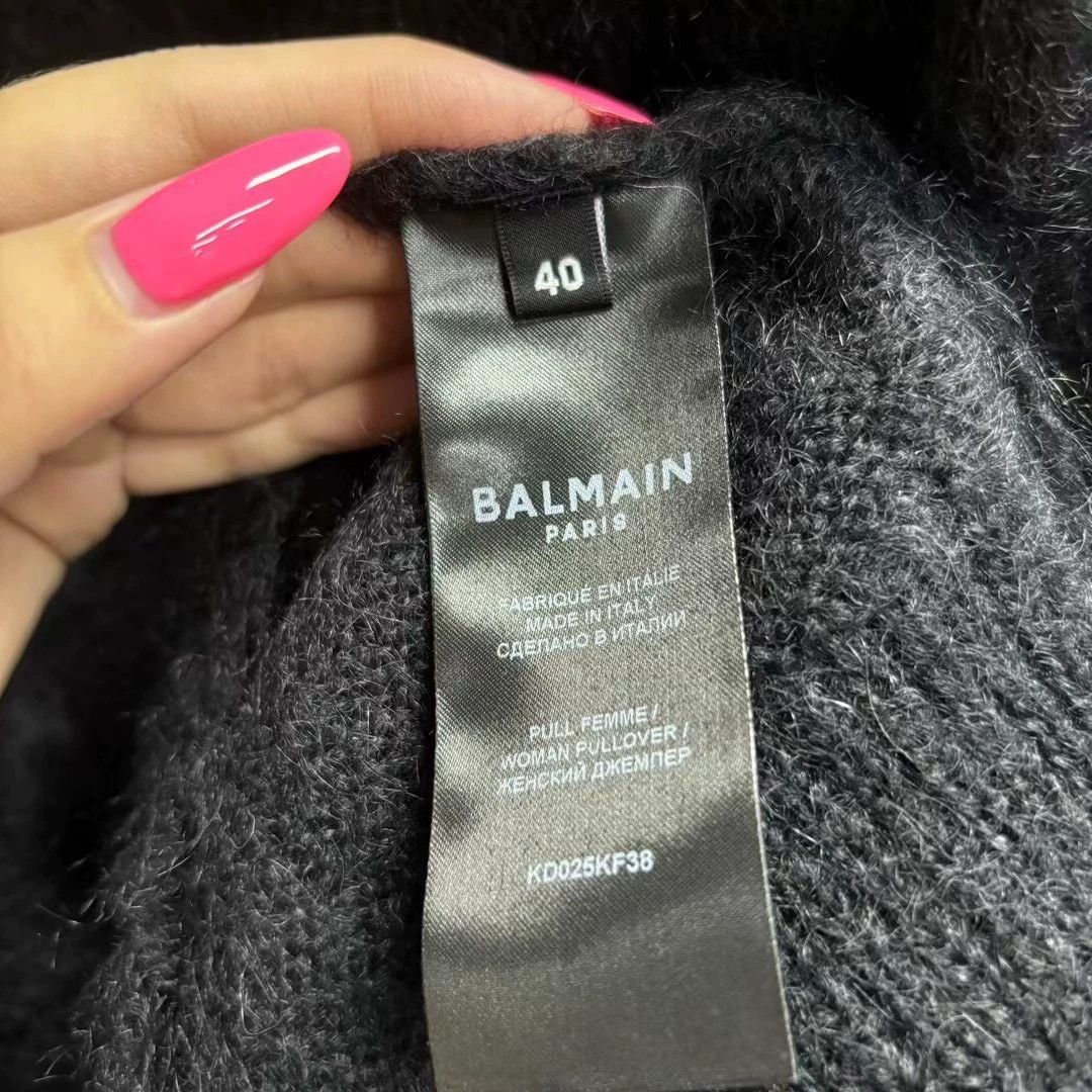 Balmain Balmain Embroidered logo napped sweater Size US S / EU 44-46 / 1 - 4 Thumbnail