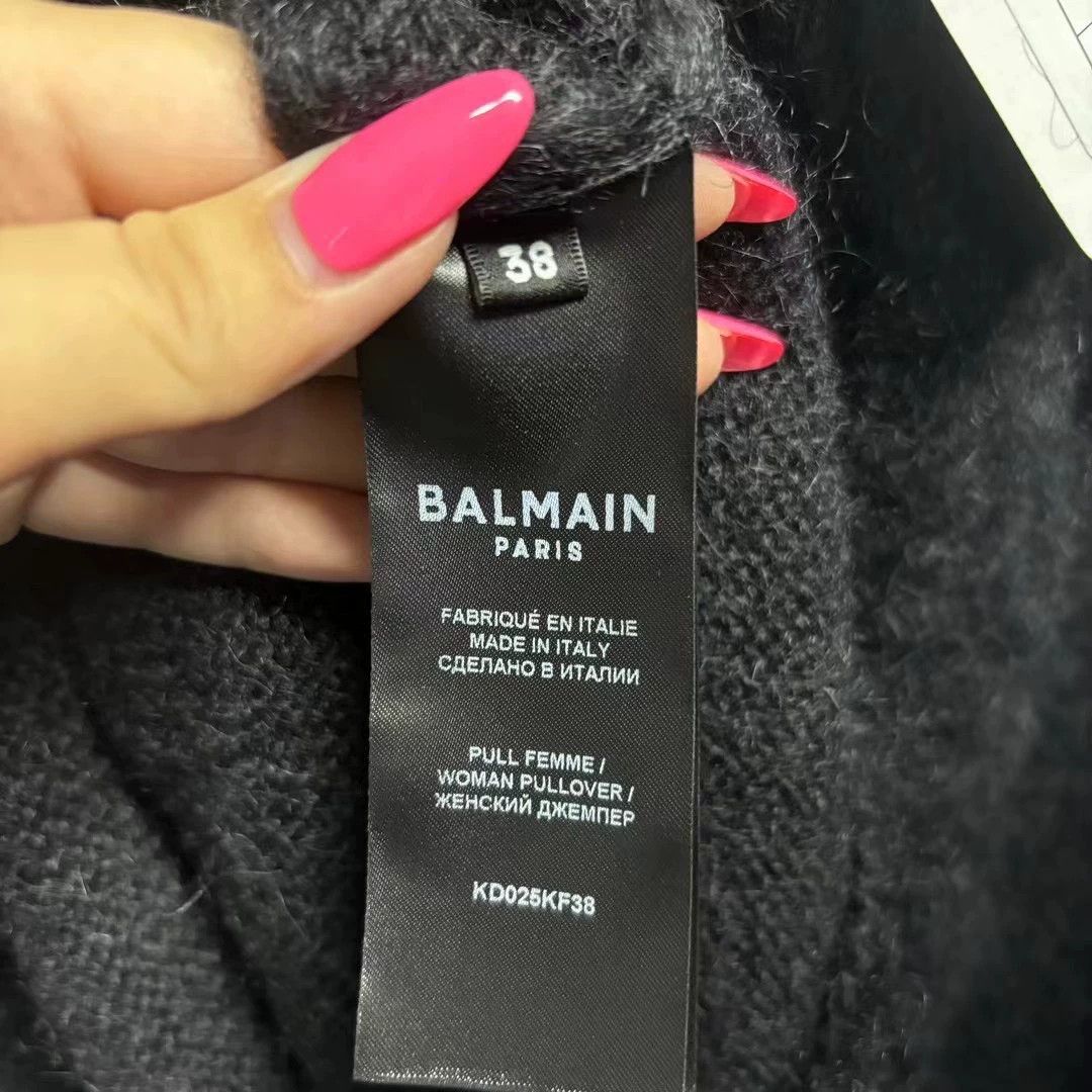 Balmain Balmain Embroidered logo napped sweater Size US S / EU 44-46 / 1 - 5 Thumbnail