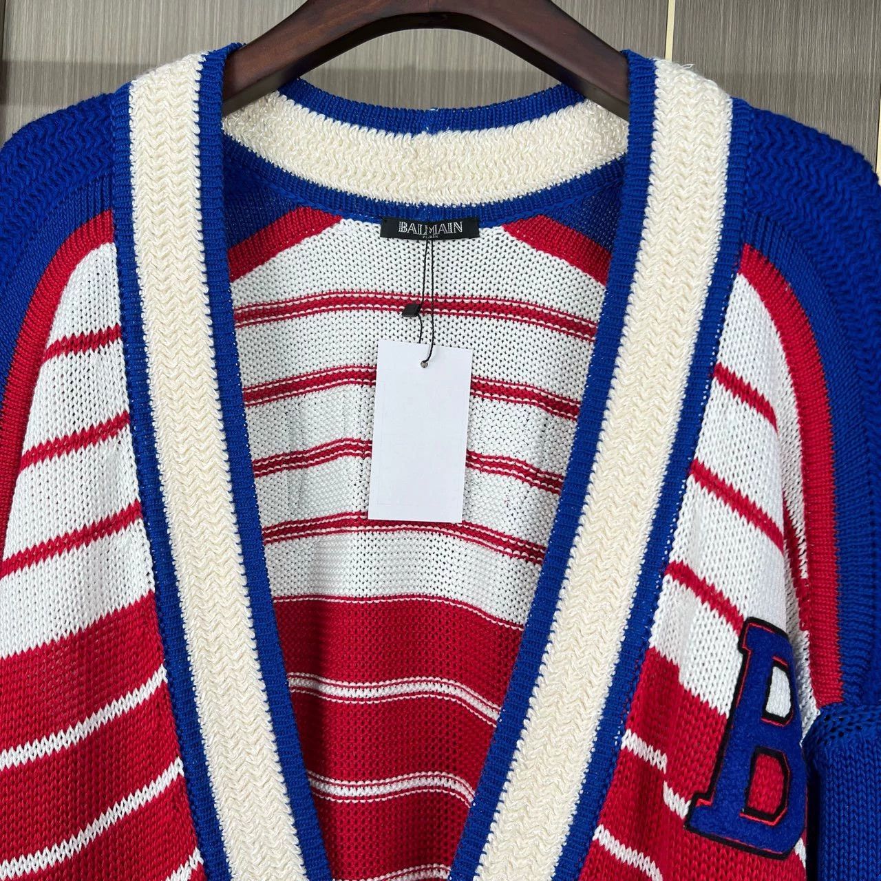 Balmain Balmain Flocking letter silver button knit cardigan Size US M / EU 48-50 / 2 - 3 Thumbnail