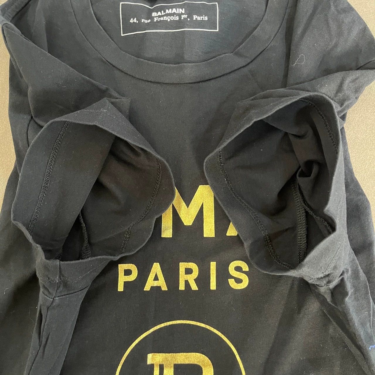 Balmain Balmain Black gold logo short sleeve Size US S / EU 44-46 / 1 - 4 Thumbnail