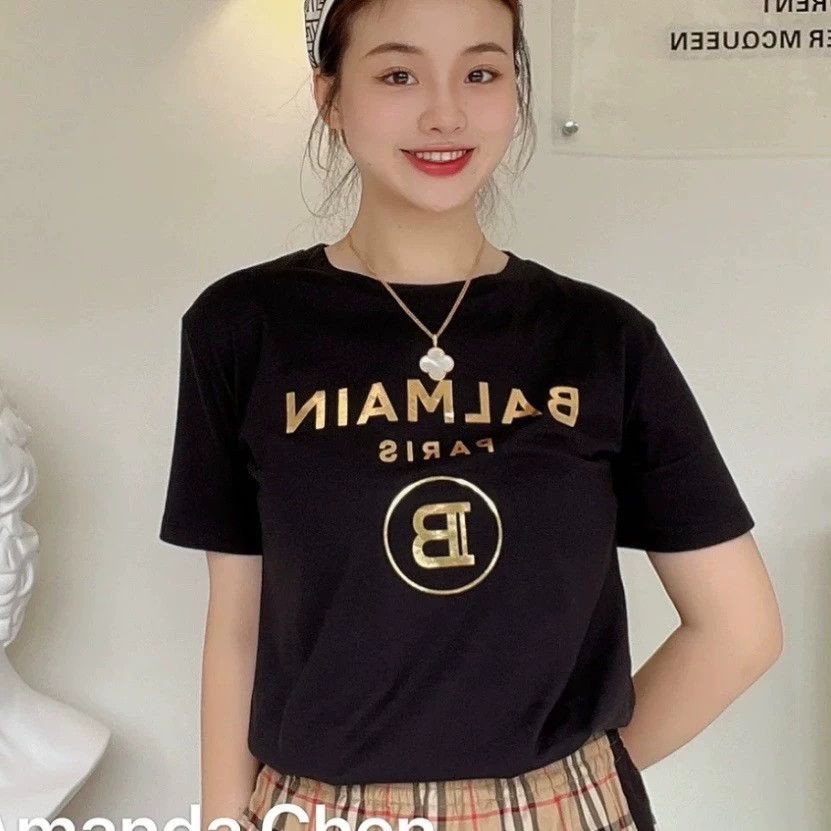 Balmain Balmain Black gold logo short sleeve Size US S / EU 44-46 / 1 - 7 Thumbnail