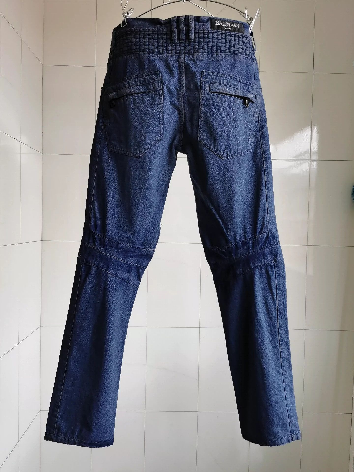 Balmain Balmain Washing to make worn-out knitted motorcycle jeans Size US 30 / EU 46 - 2 Thumbnail