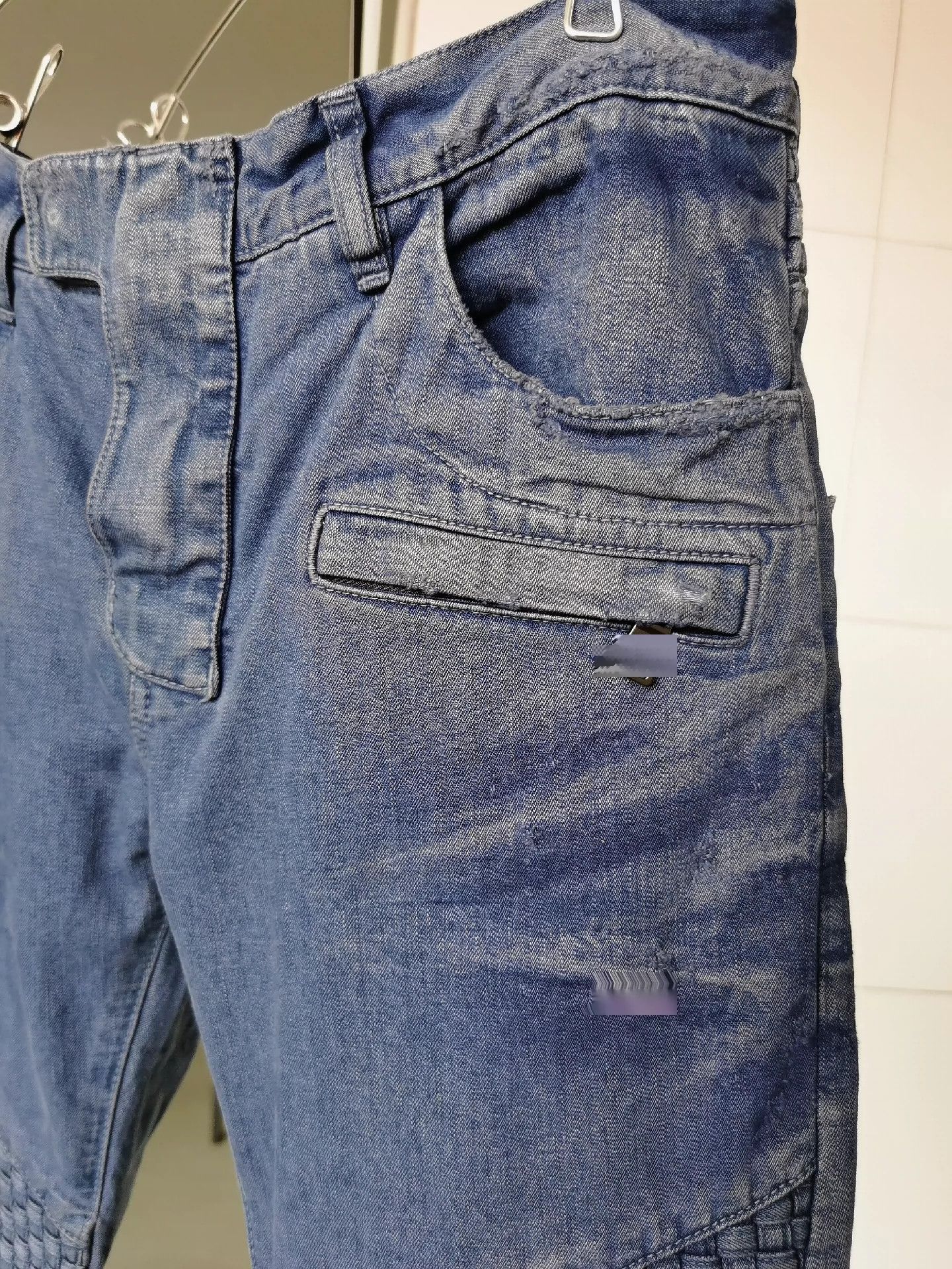 Balmain Balmain Washing to make worn-out knitted motorcycle jeans Size US 30 / EU 46 - 4 Thumbnail