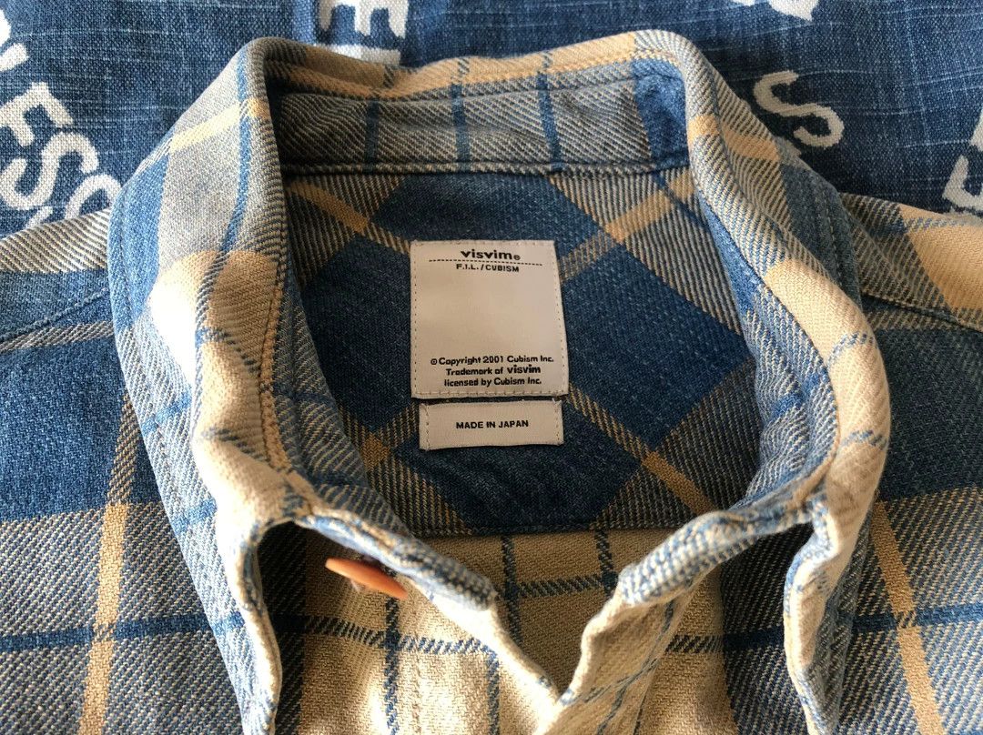 Visvim Visvim 15AW Black Elk Fannel L/S（Indigo Check） Size US S / EU 44-46 / 1 - 6 Thumbnail