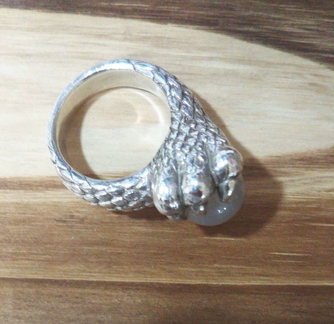 Jean Paul Gaultier Jean Paul Gaultier Silver Dragon Claw Crystal Ball Ring Size ONE SIZE - 2 Thumbnail