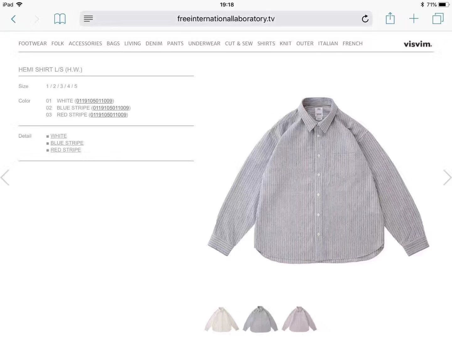 Visvim Visvim 19SS Hemi Shirt L/S H.W Buyi Size US M / EU 48-50 / 2 - 7 Thumbnail