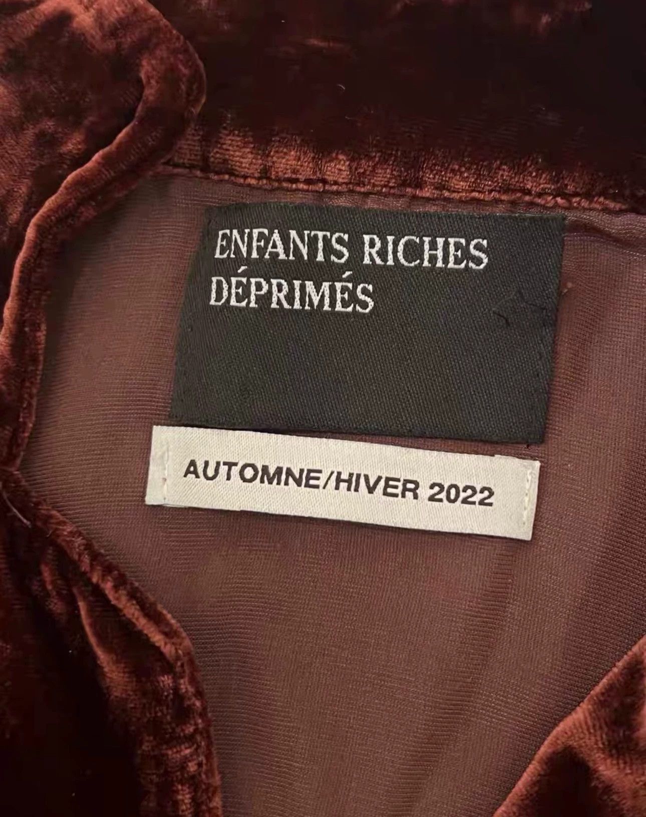Enfants Riches Deprimes Enfants Riches Deprimes Red velvet shirt coat Size US M / EU 48-50 / 2 - 2 Thumbnail