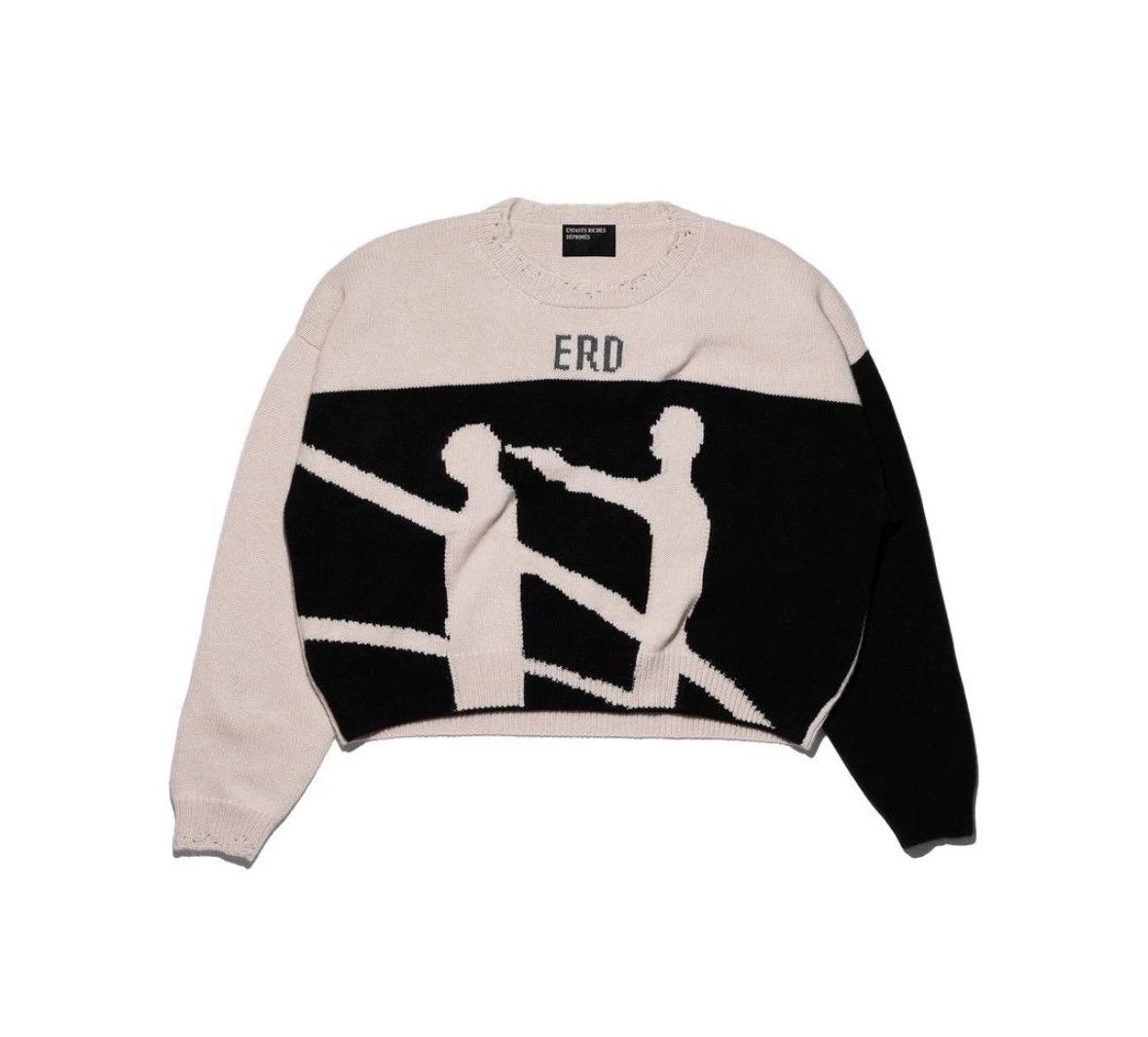 Enfants Riches Deprimes Enfants Riches Deprimes Cashmere sweater with beige infernal affairs pattern Size US L / EU 52-54 / 3 - 6 Thumbnail