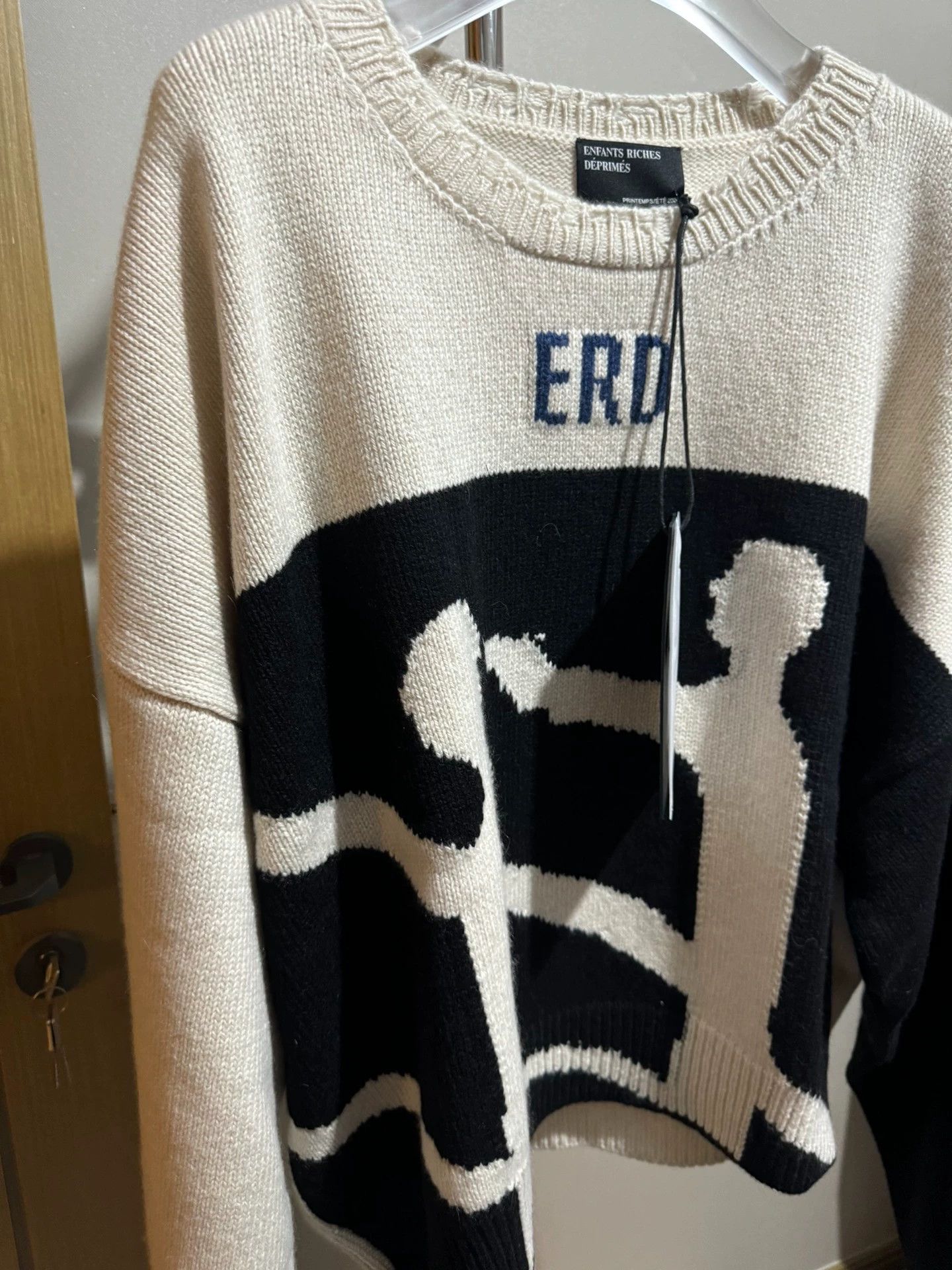 Enfants Riches Deprimes Enfants Riches Deprimes Cashmere sweater with beige infernal affairs pattern Size US L / EU 52-54 / 3 - 2 Thumbnail