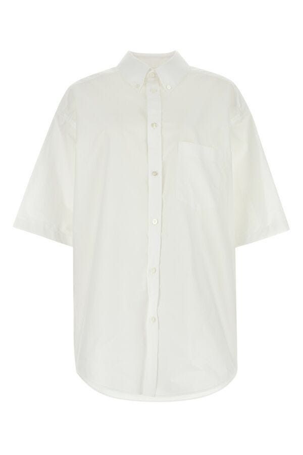 Balenciaga White Poplin Oversize Shirt Size XS / US 0-2 / IT 36-38 - 3 Thumbnail