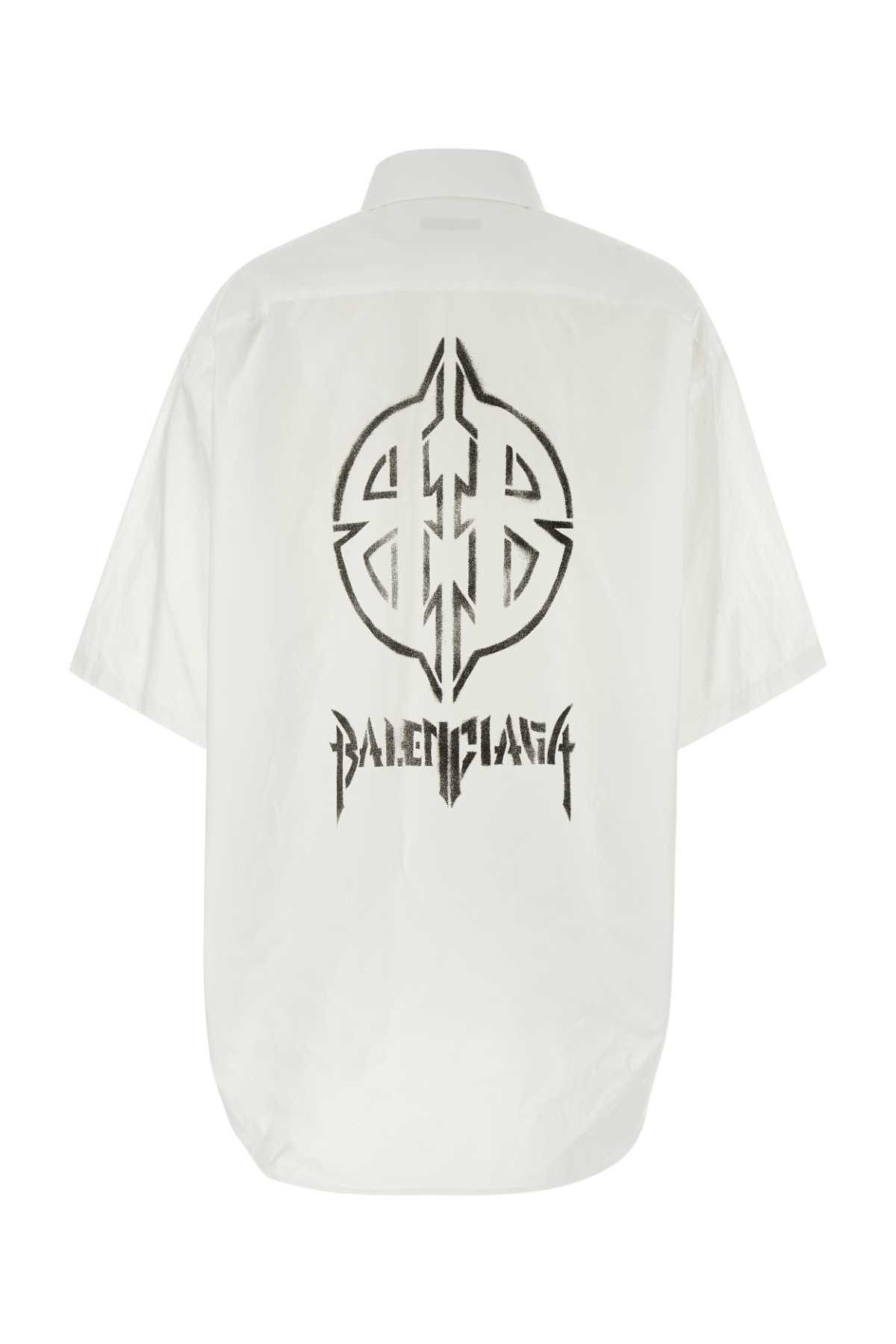 Balenciaga White Poplin Oversize Shirt Size XS / US 0-2 / IT 36-38 - 2 Thumbnail