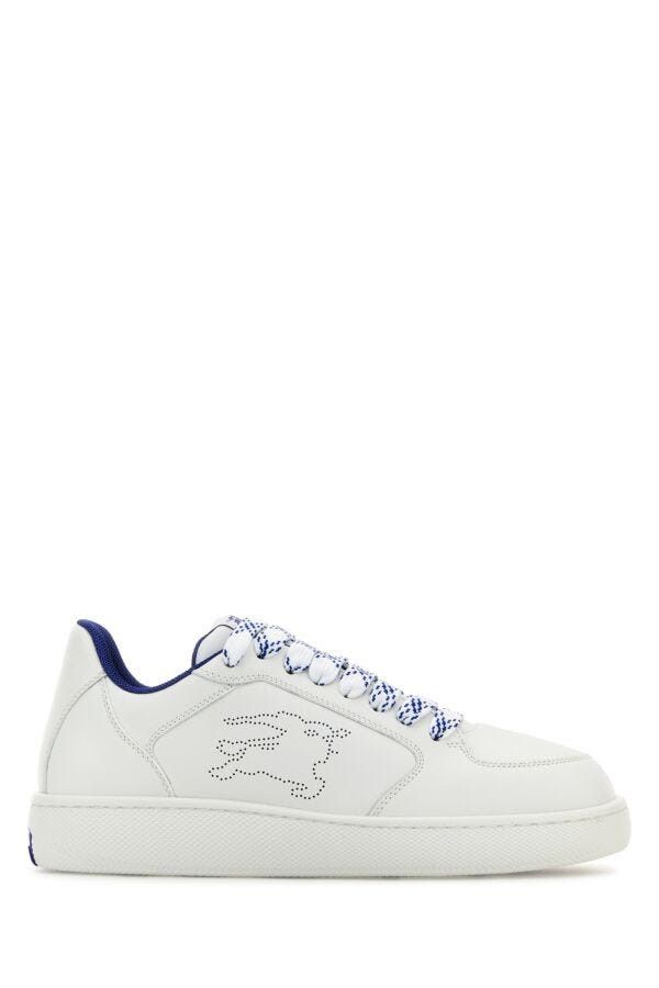 Burberry White Leather Stock Sneakers Size US 11 / EU 44 - 3 Thumbnail