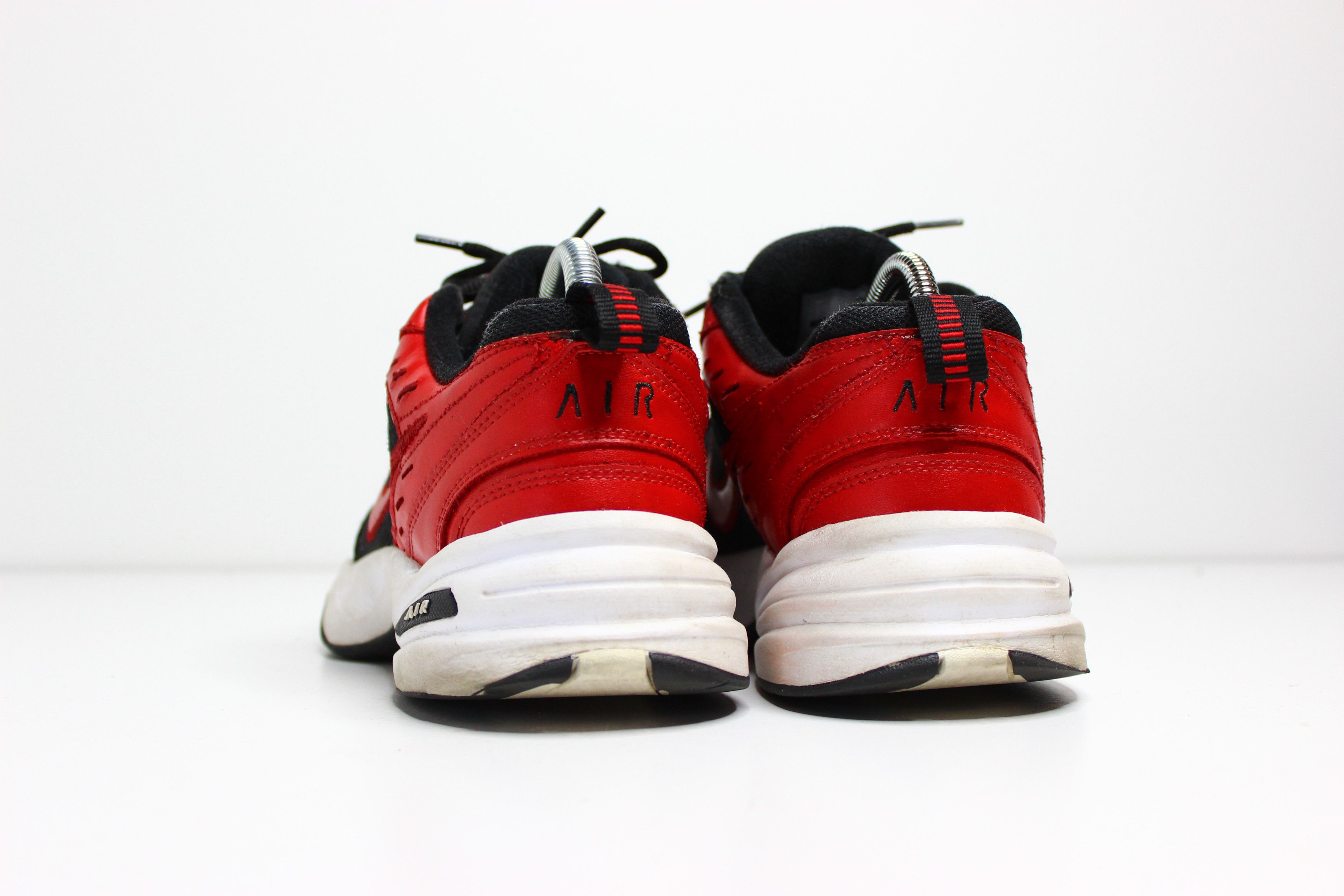 Nike Air Monarch IV Custom Blk Red Bred Grailed