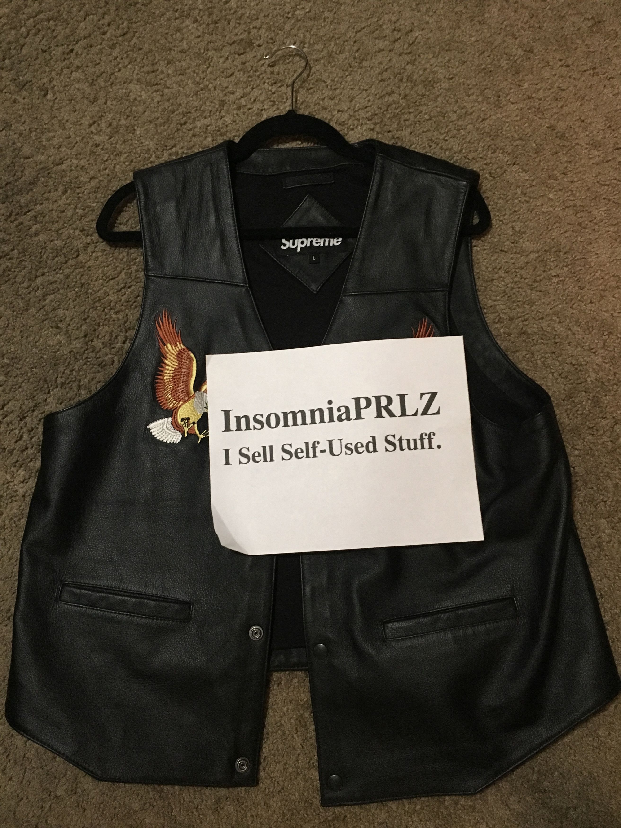 Supreme Supreme Eagle Leather Vest Black | Grailed