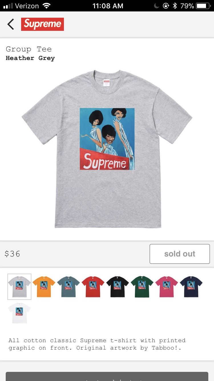 Supreme Group Tee Heather Grey