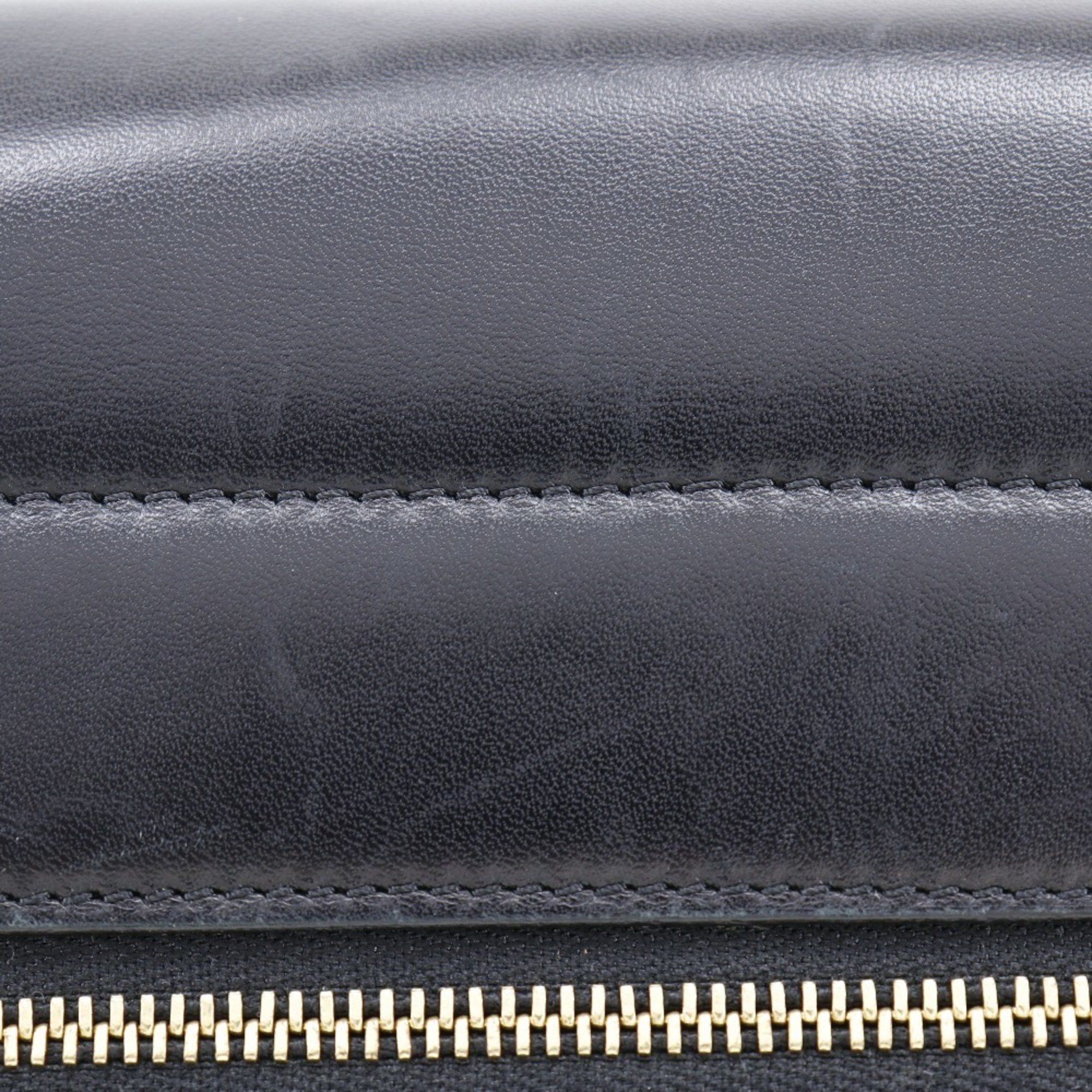 Celine CELINE Trapeze Handbag Felt x Calfskin Black/Grey 2way Flap Women's Size ONE SIZE - 10 Thumbnail