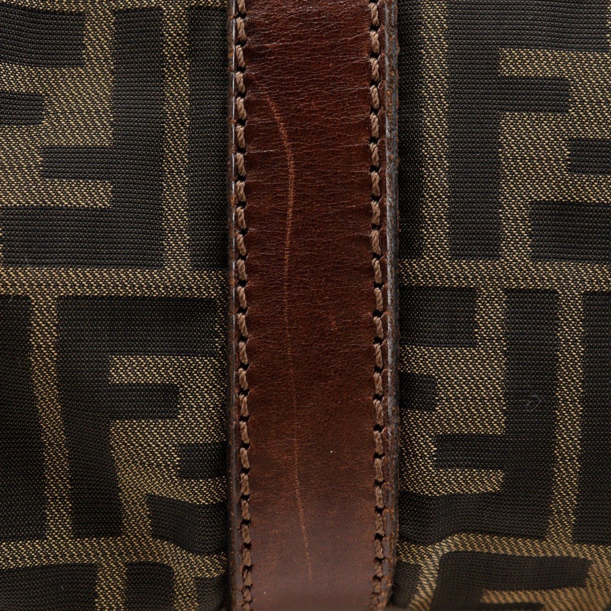 Fendi FENDI Zucca Boston bag in nylon canvas, brown, unisex Size ONE SIZE - 9 Thumbnail
