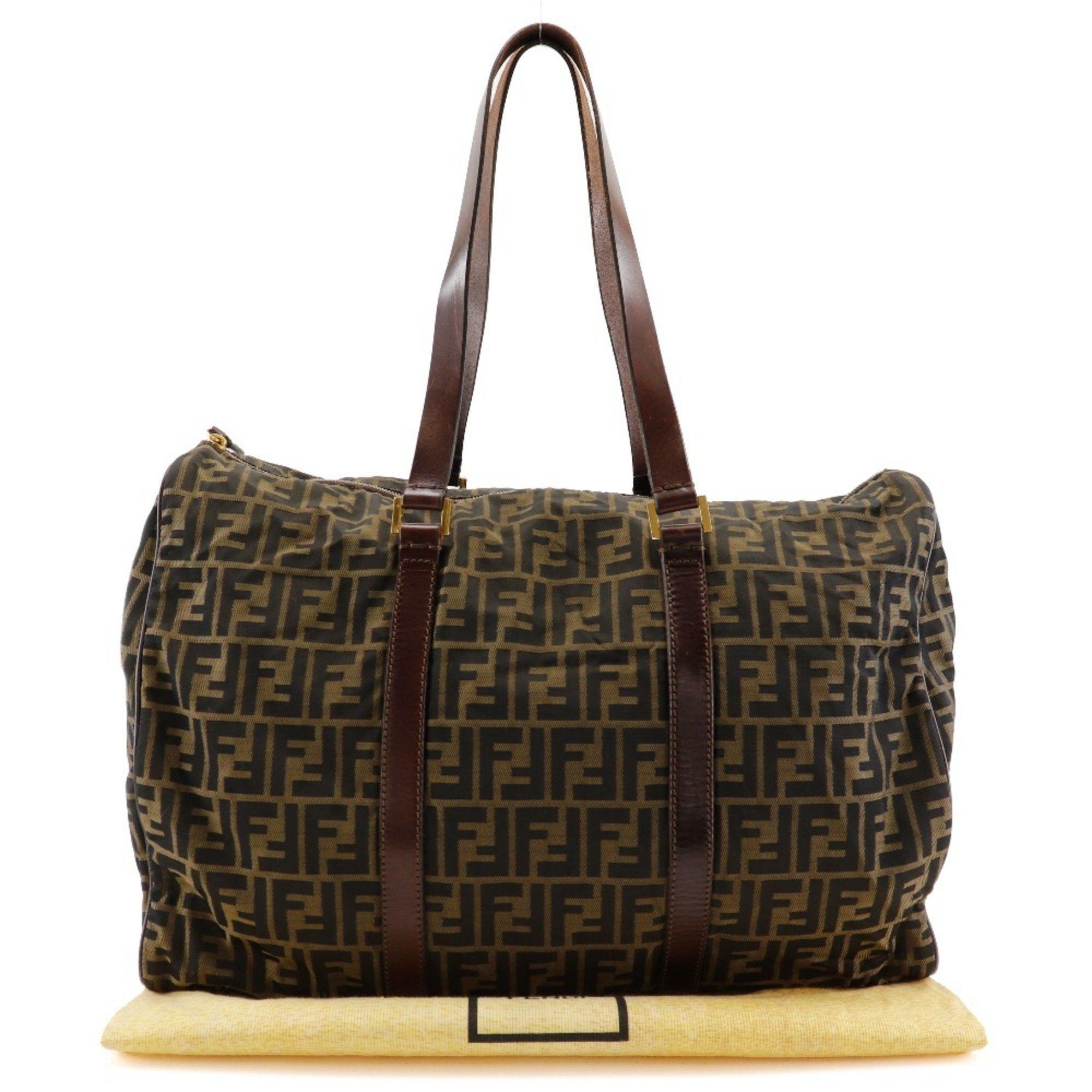 Fendi FENDI Zucca Boston bag in nylon canvas, brown, unisex Size ONE SIZE - 11 Thumbnail