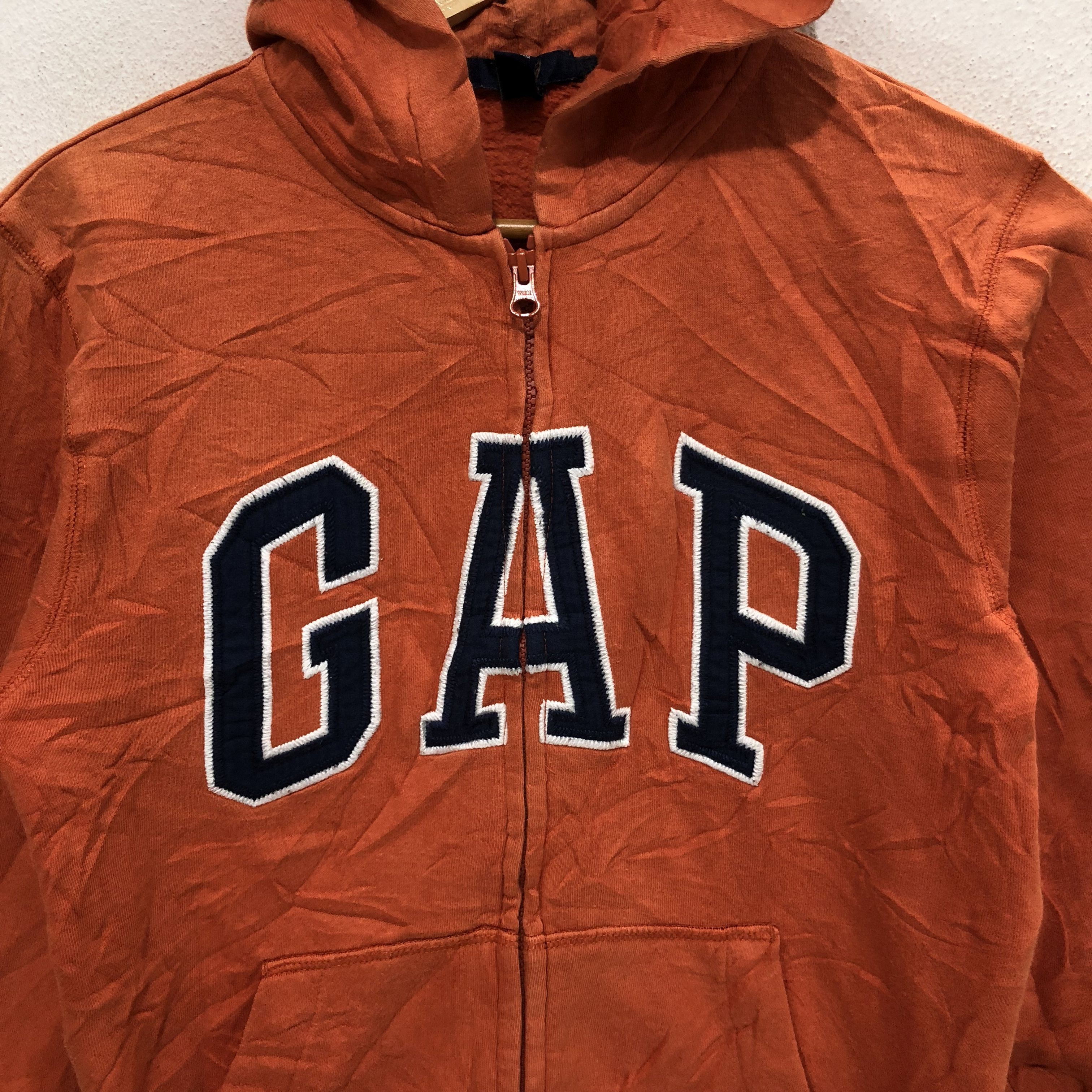 Gap Gap Zip Up Hoodie Sweater Spell Out Orange Sweatshirt Size Large Size US L / EU 52-54 / 3 - 4 Thumbnail