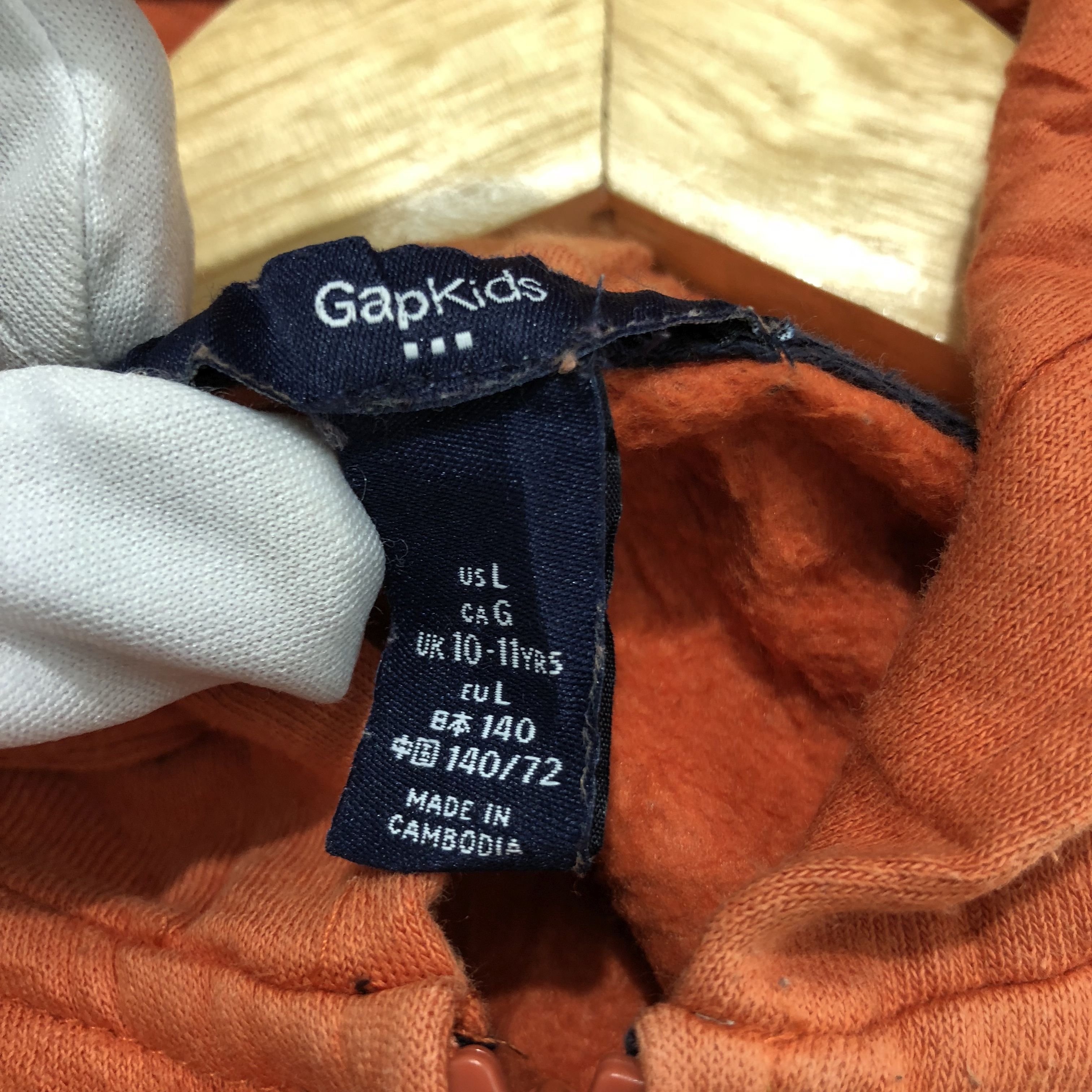 Gap Gap Zip Up Hoodie Sweater Spell Out Orange Sweatshirt Size Large Size US L / EU 52-54 / 3 - 8 Thumbnail