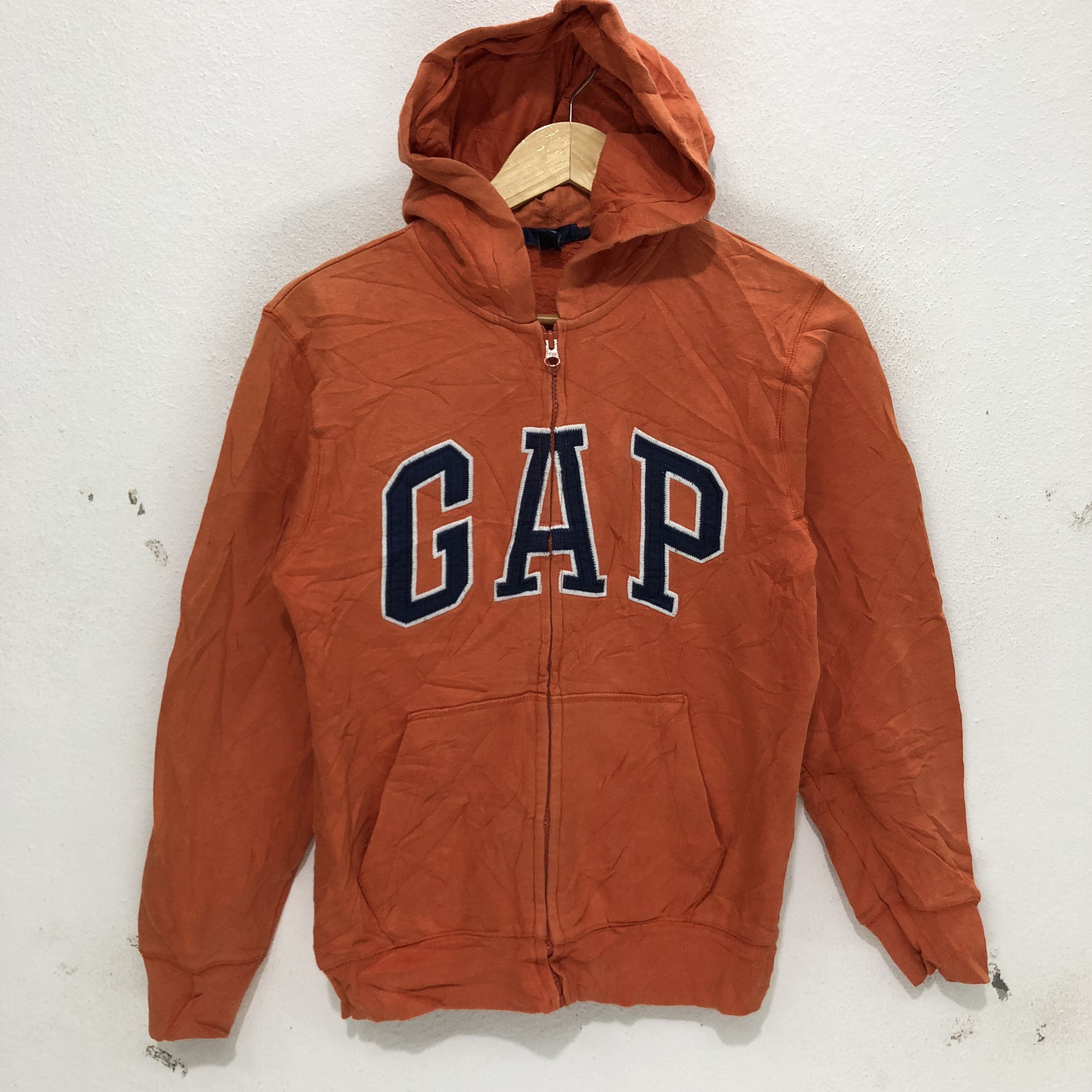 Gap Gap Zip Up Hoodie Sweater Spell Out Orange Sweatshirt Size Large Size US L / EU 52-54 / 3 - 1 Preview