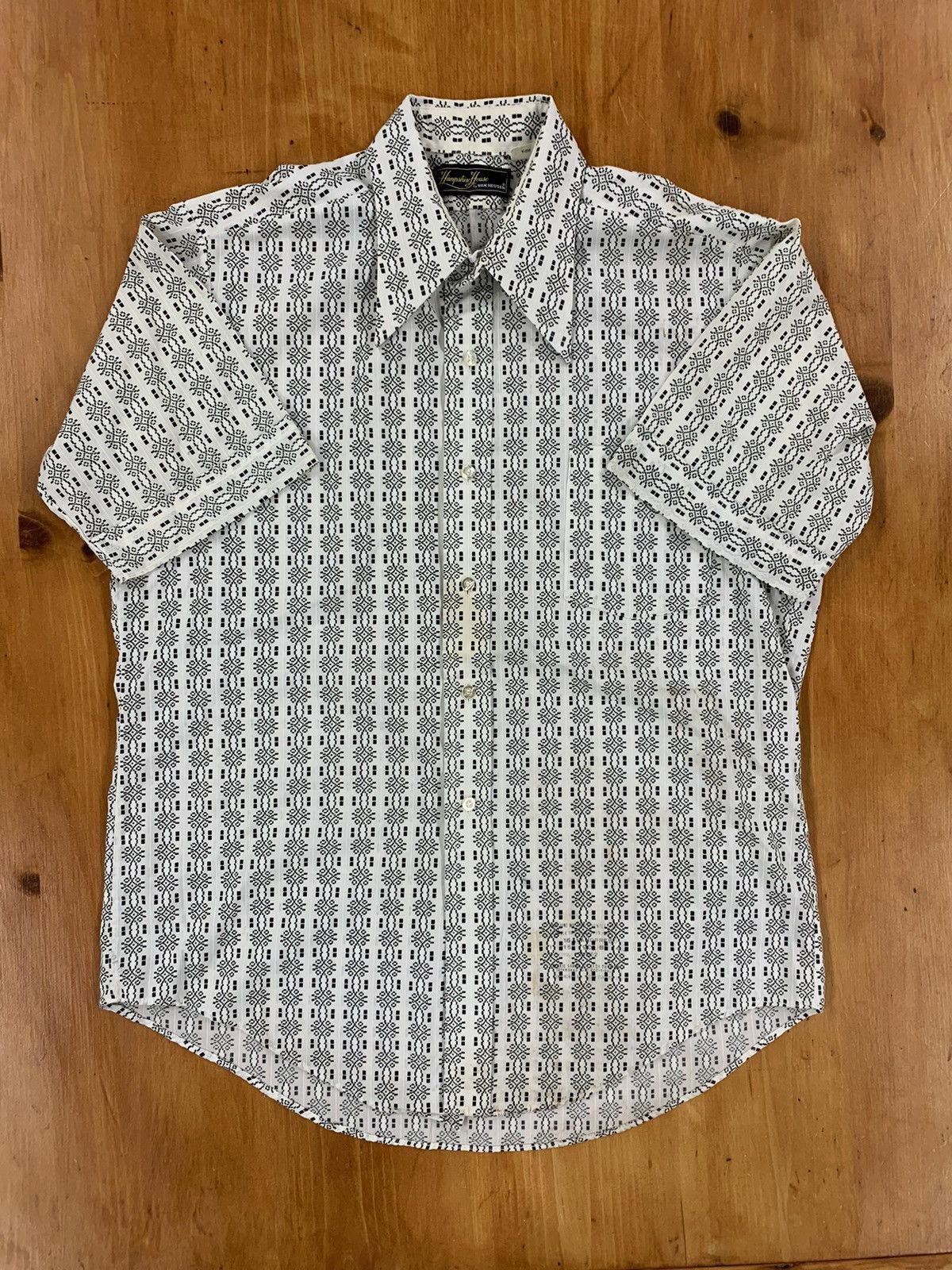 Vintage Vintage 1970s Lattice Design Shirt Size US L / EU 52-54 / 3 - 1 Thumbnail
