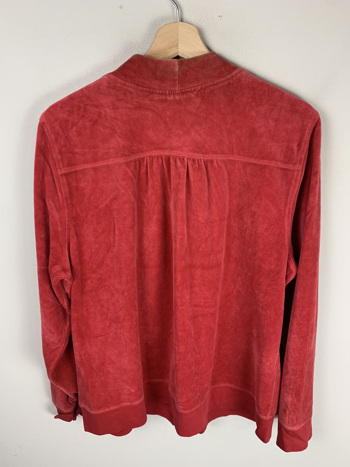 Vintage Vintage Distressed 1970s Red Velour Track Jacket Size US M / EU 48-50 / 2 - 3 Thumbnail