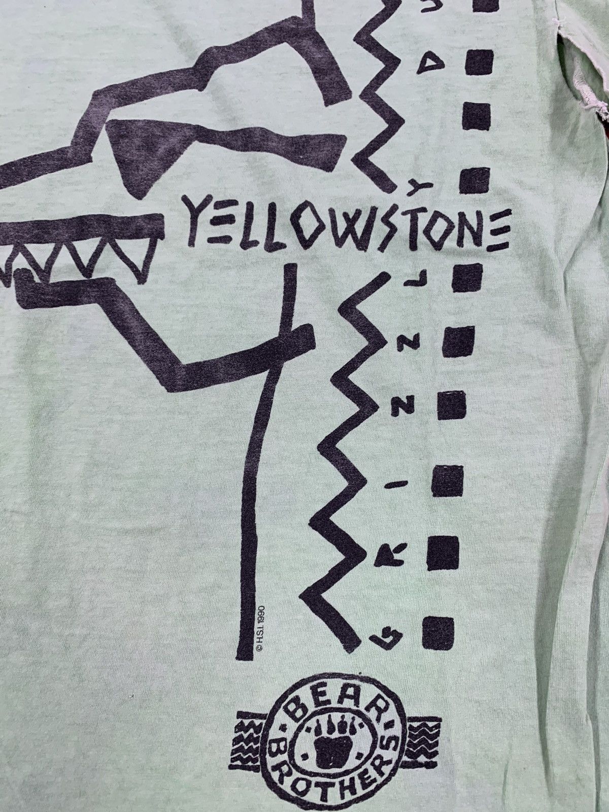 Vintage Vintage 1990s Yellowstone Neon Mint T-Shirt Size US XL / EU 56 / 4 - 7 Thumbnail