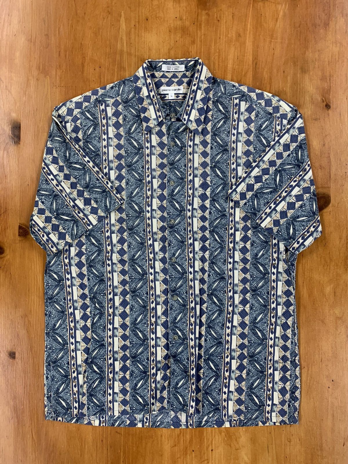 Band Tees × Vintage Pierre Cardin Squiggle Band Summer Shirt Size US L / EU 52-54 / 3 - 4 Thumbnail