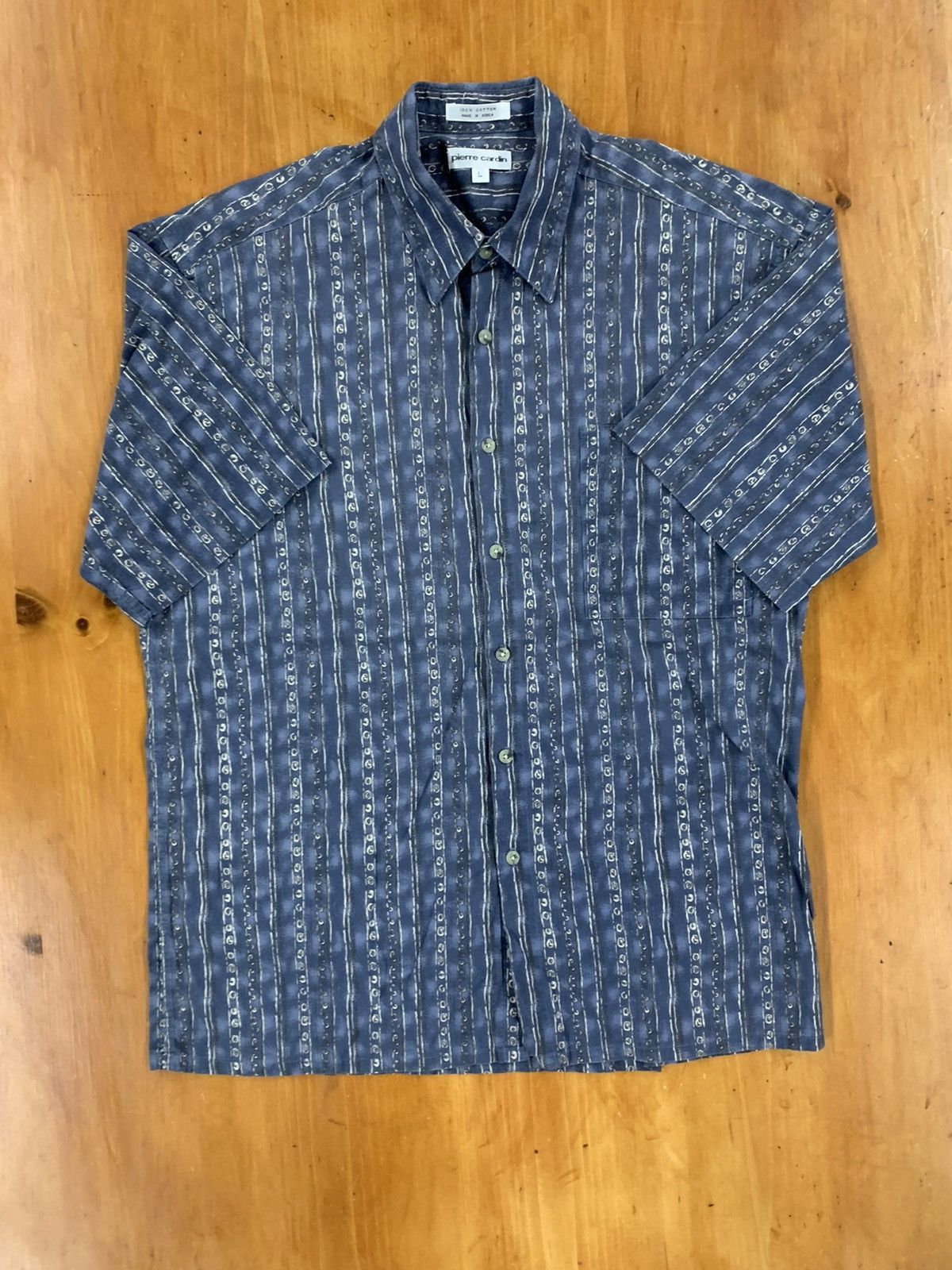 Vintage Vintage Pierre Cardin Squiggle Stripe Summer Shirt Size US L / EU 52-54 / 3 - 1 Thumbnail