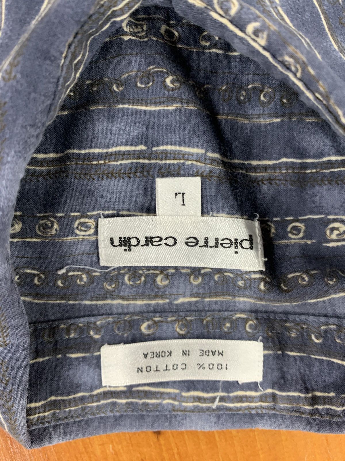 Vintage Vintage Pierre Cardin Squiggle Stripe Summer Shirt Size US L / EU 52-54 / 3 - 4 Thumbnail