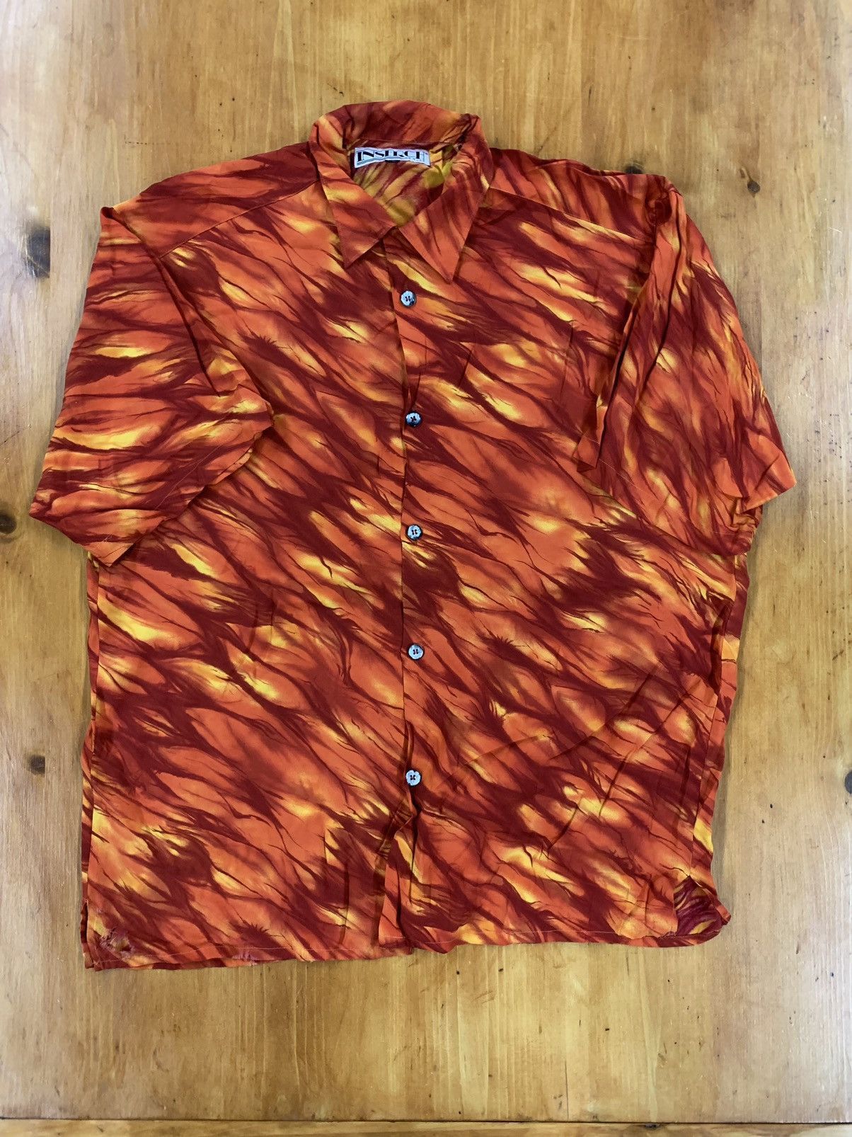Vintage Vintage 1990s Flames Guy Fieri Shirt Size US XL / EU 56 / 4 - 1 Thumbnail