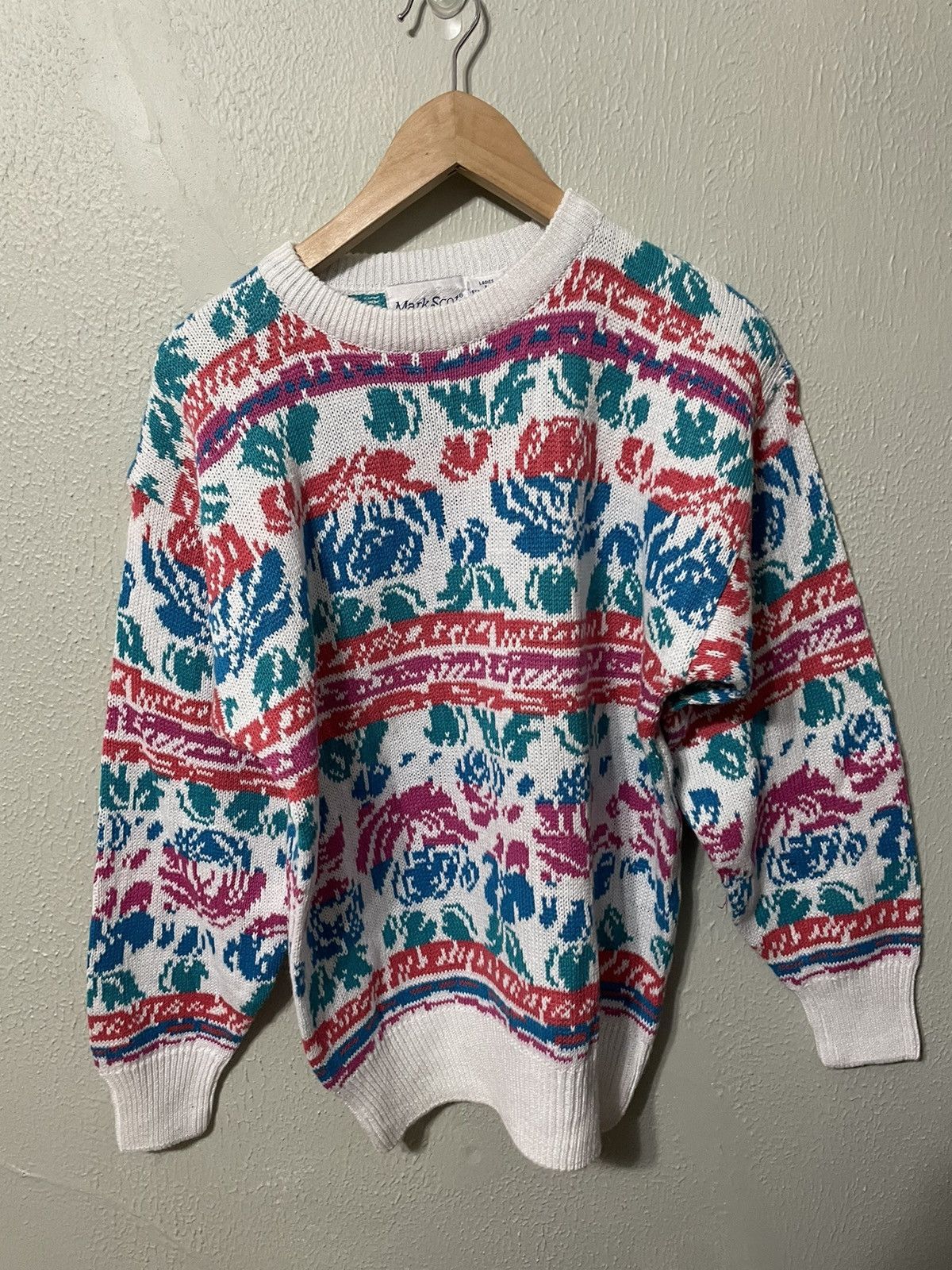 Vintage Vintage Neon Garden Knit Sweater Size US S / EU 44-46 / 1 - 3 Thumbnail
