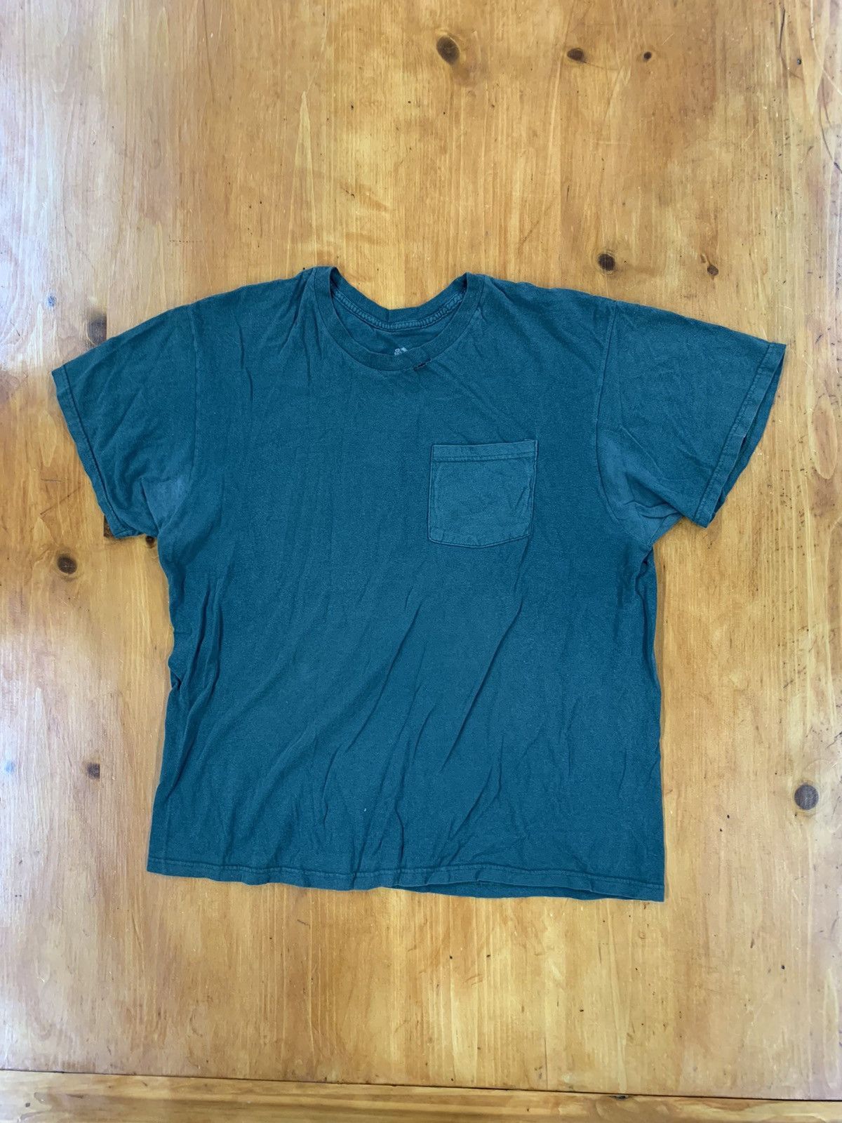Vintage Blank Green Pocket T-Shirt Size US XL / EU 56 / 4 - 2 Thumbnail