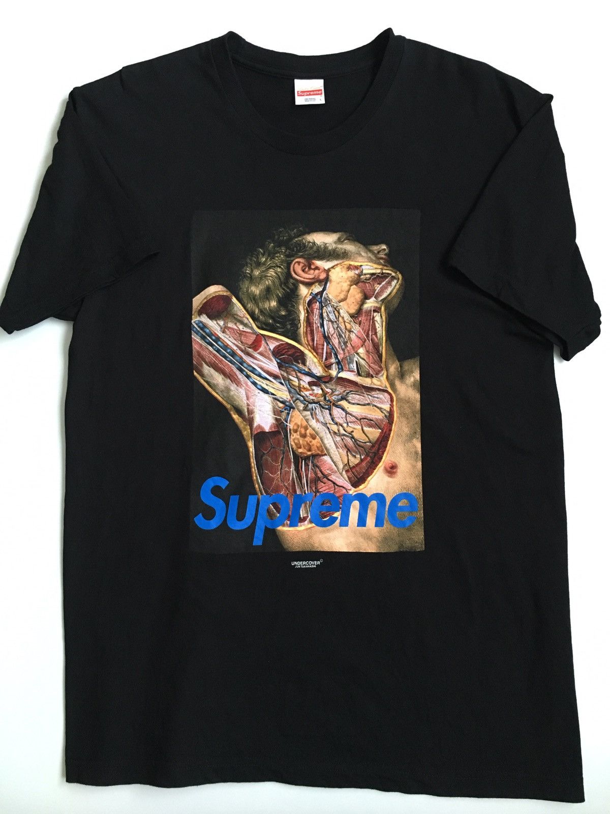 Supreme × Undercover 2016 fw Supreme Anatomy Tee Black Blue Box  