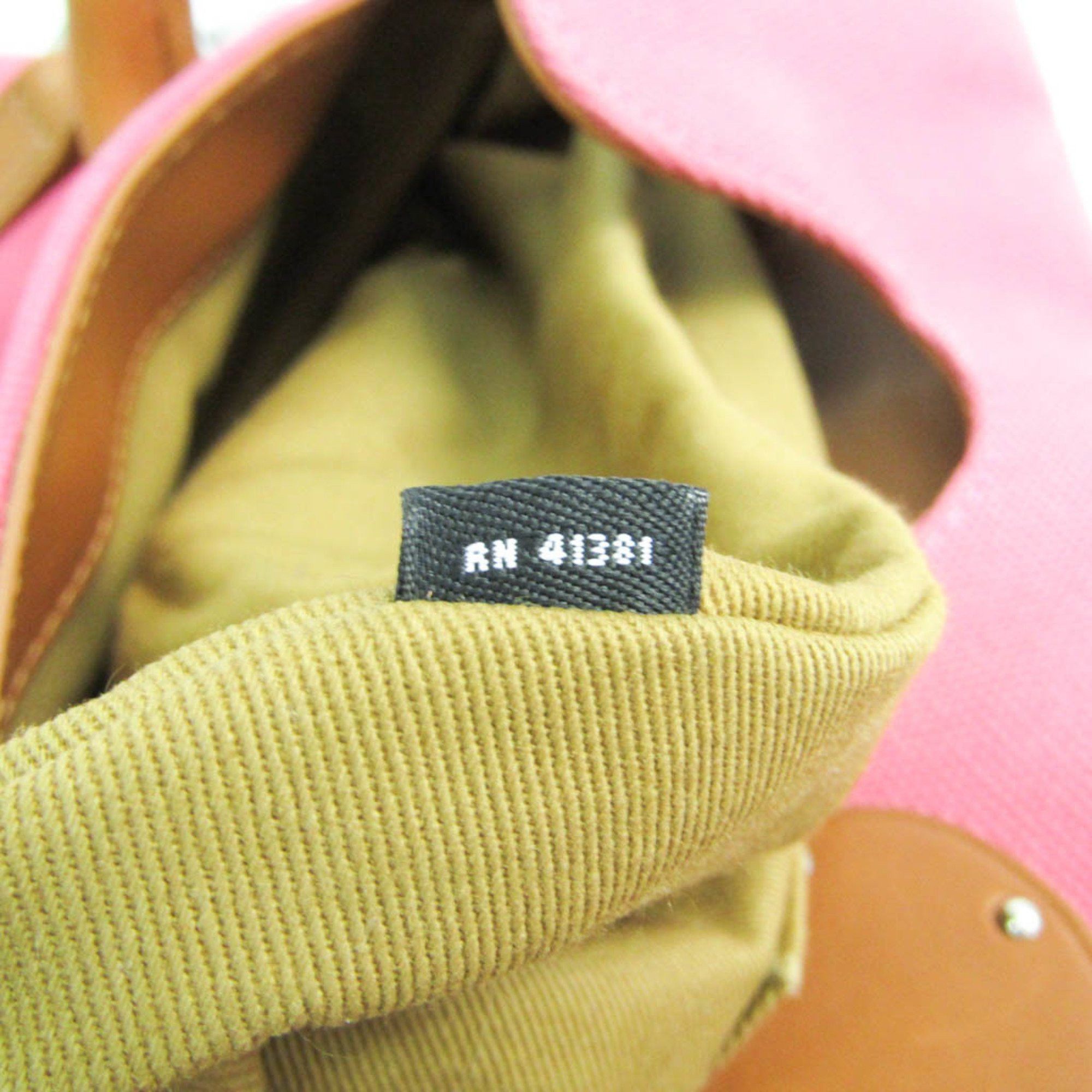 Ralph Lauren Ralph Lauren Ricky Women's Leather,Canvas Handbag,Shoulder Bag Brown,Pink Size ONE SIZE - 12 Thumbnail