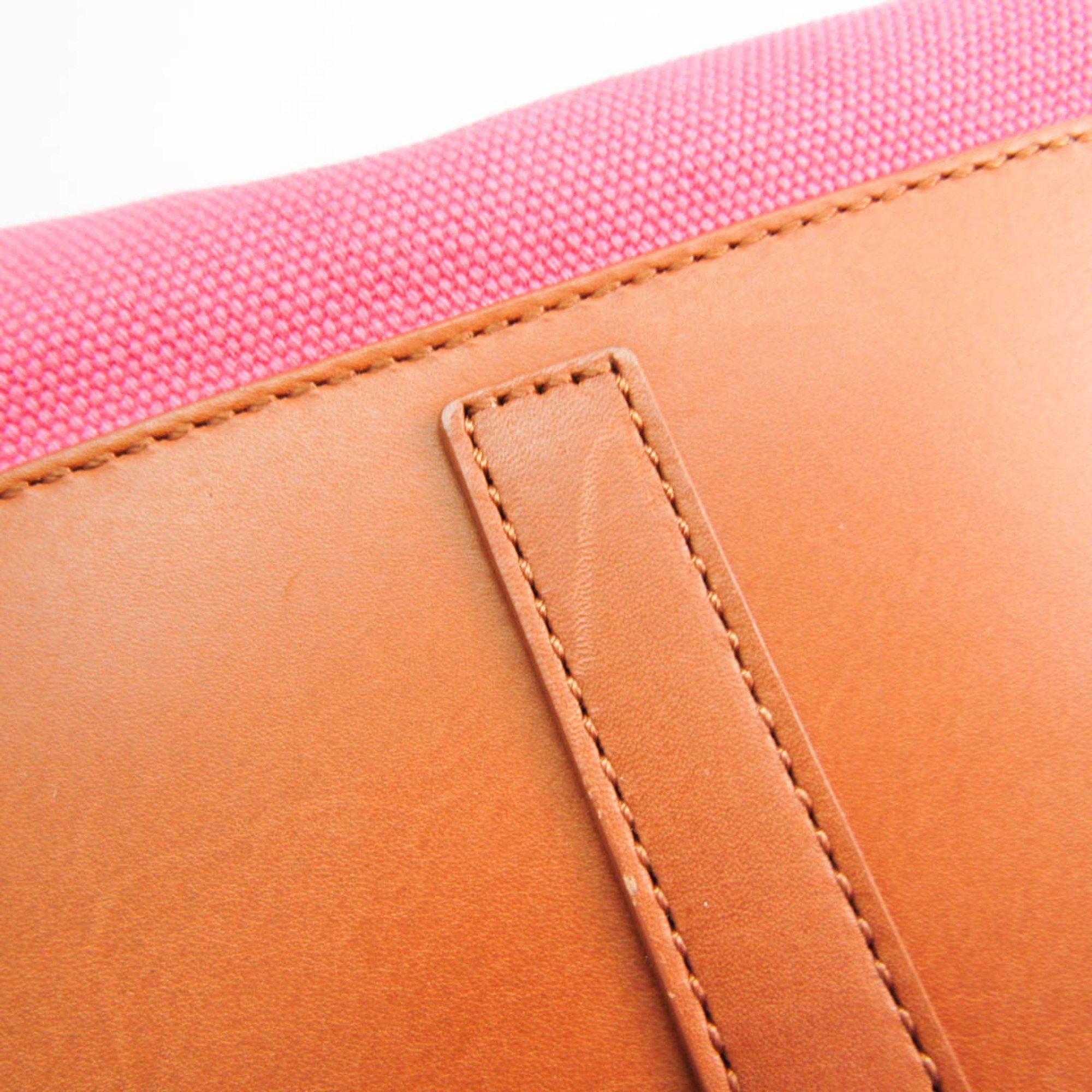 Ralph Lauren Ralph Lauren Ricky Women's Leather,Canvas Handbag,Shoulder Bag Brown,Pink Size ONE SIZE - 5 Thumbnail