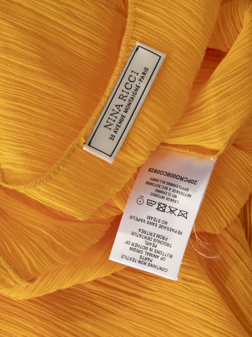 Nina Ricci Orange Crepe Knee Length Dress Size ONE SIZE - 7 Thumbnail